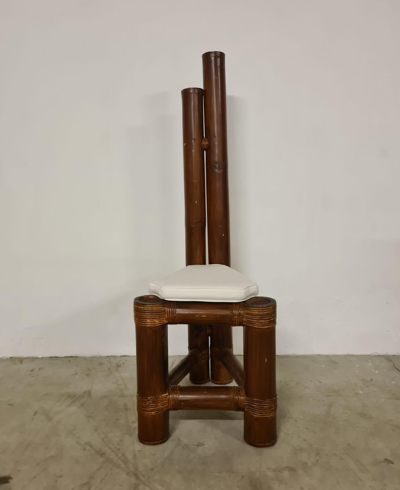 Mid-20th Century Seti of six bamboo chairs For Sale