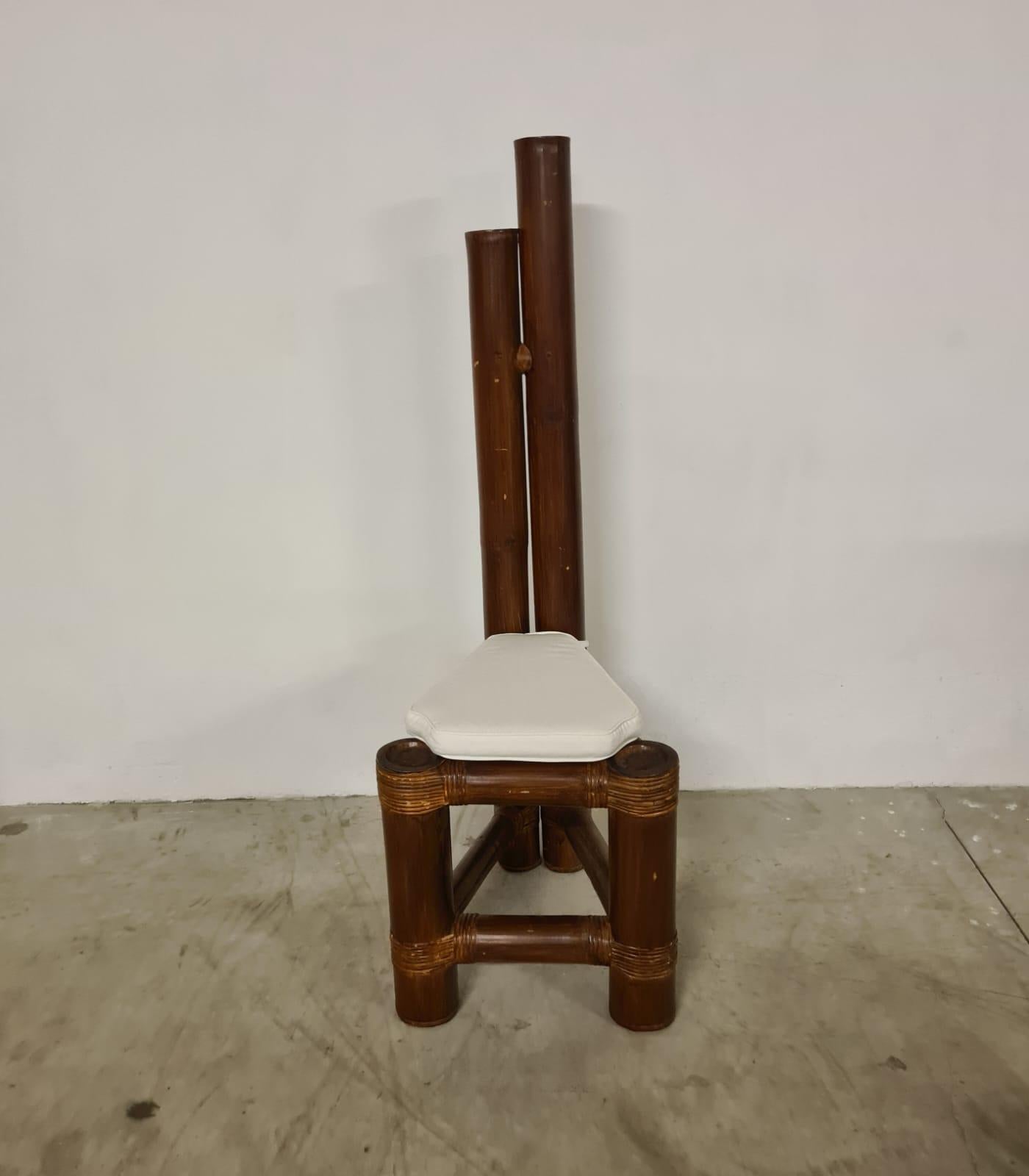 Bamboo Seti of six bamboo chairs For Sale