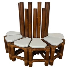 Seti of six bamboo chairs
