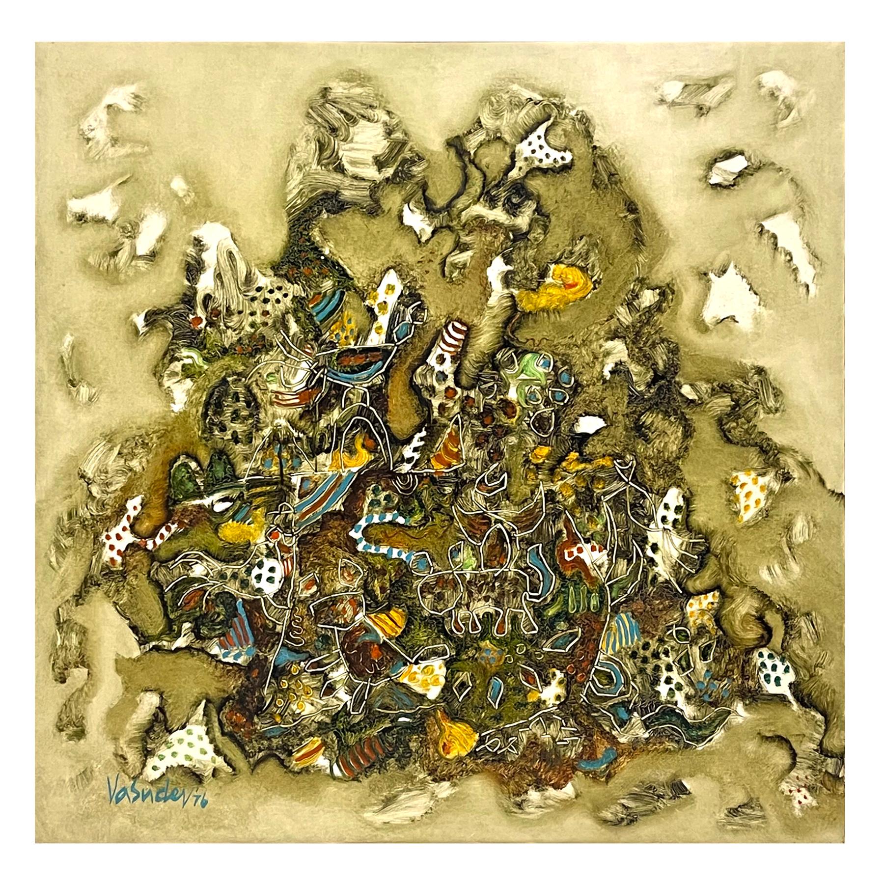 This wonderful large 1976 abstraction titled 