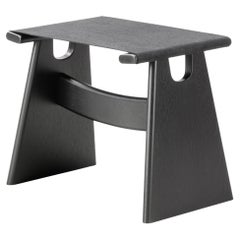 Seto-Hocker, schwarz lackierte Eiche/Schwarzes Seto-Leinwand von Keiji Takeuchi für Fredericia