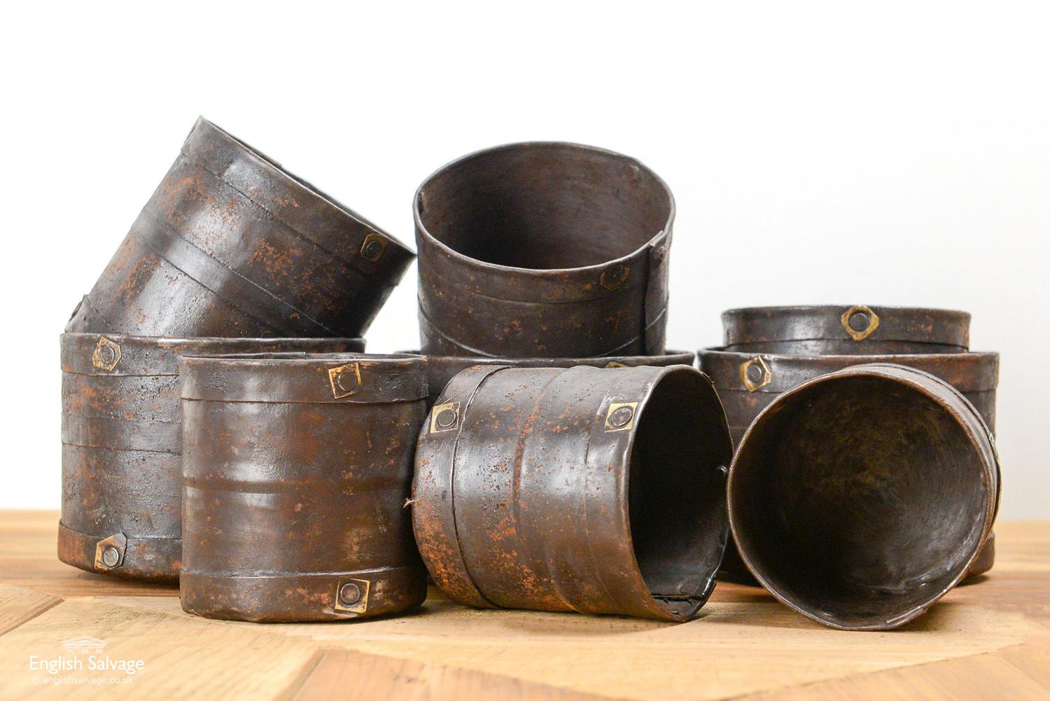Sets of 3 Studded Iron Rice Measuring Pots, 20th Century For Sale 2