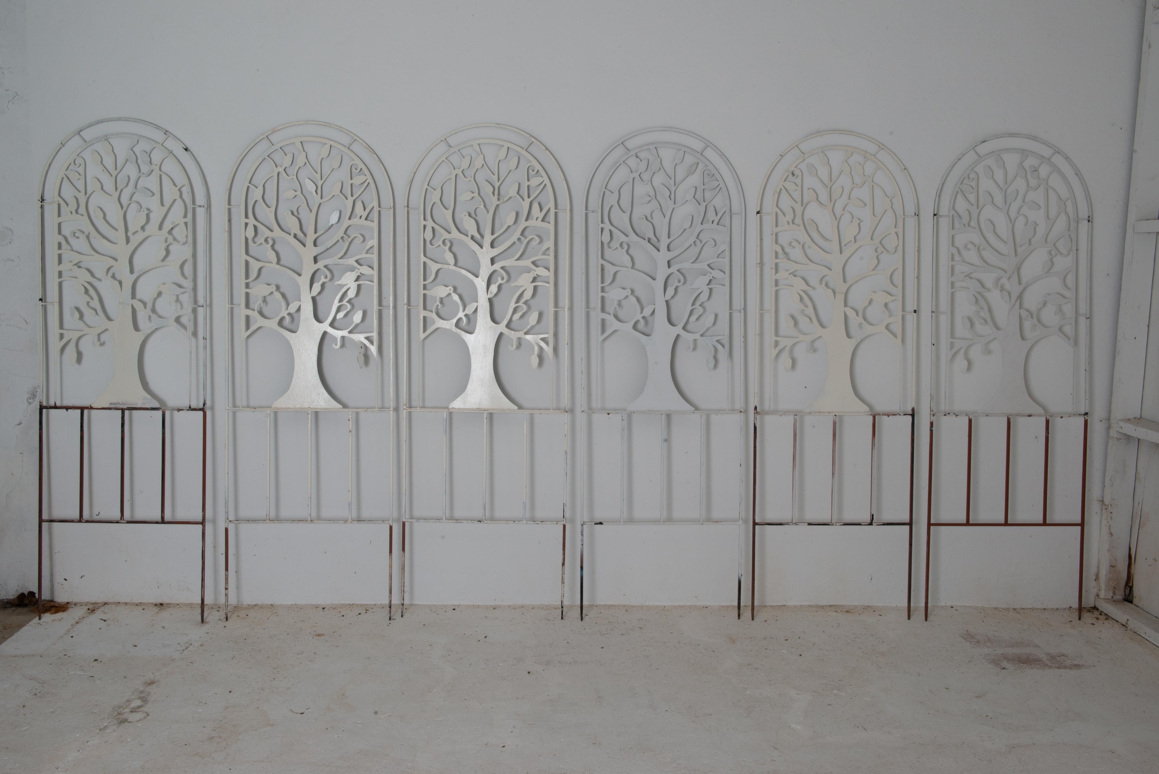Sets of Metal Garden Tree and Bird Trellises For Sale 4