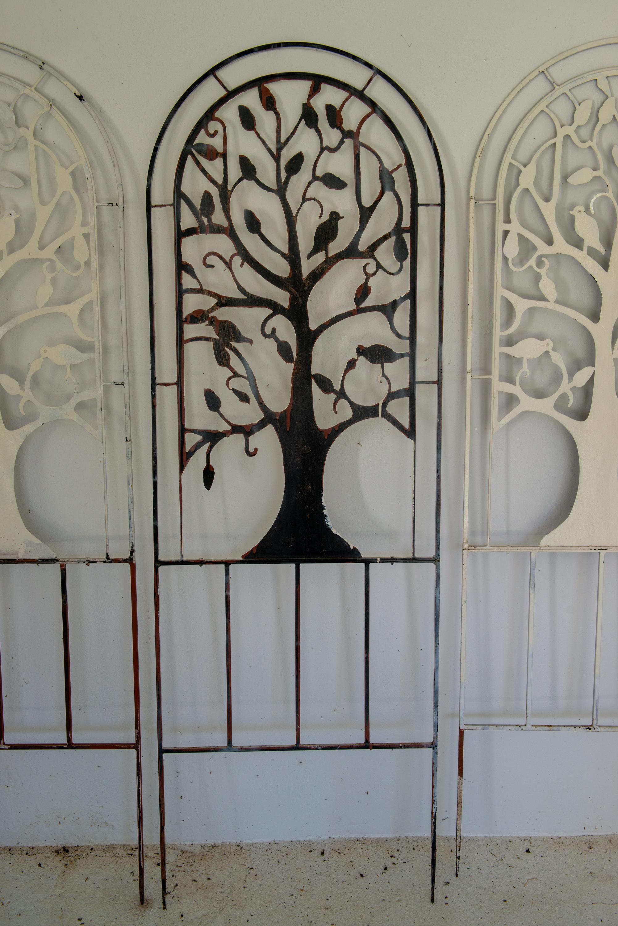 Sets of Metal Garden Tree and Bird Trellises For Sale 9