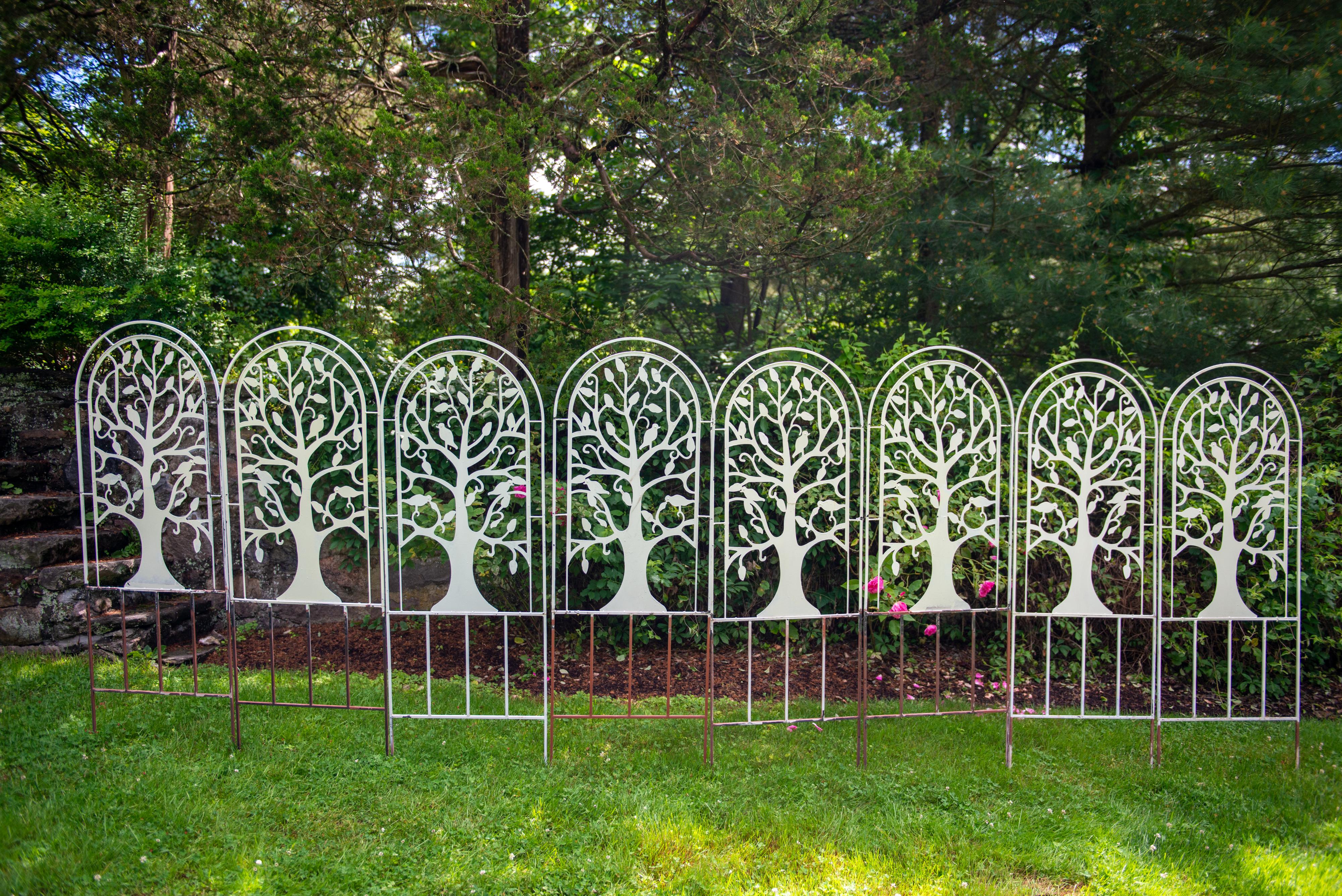 Sets of Metal Garden Tree and Bird Trellises For Sale 2