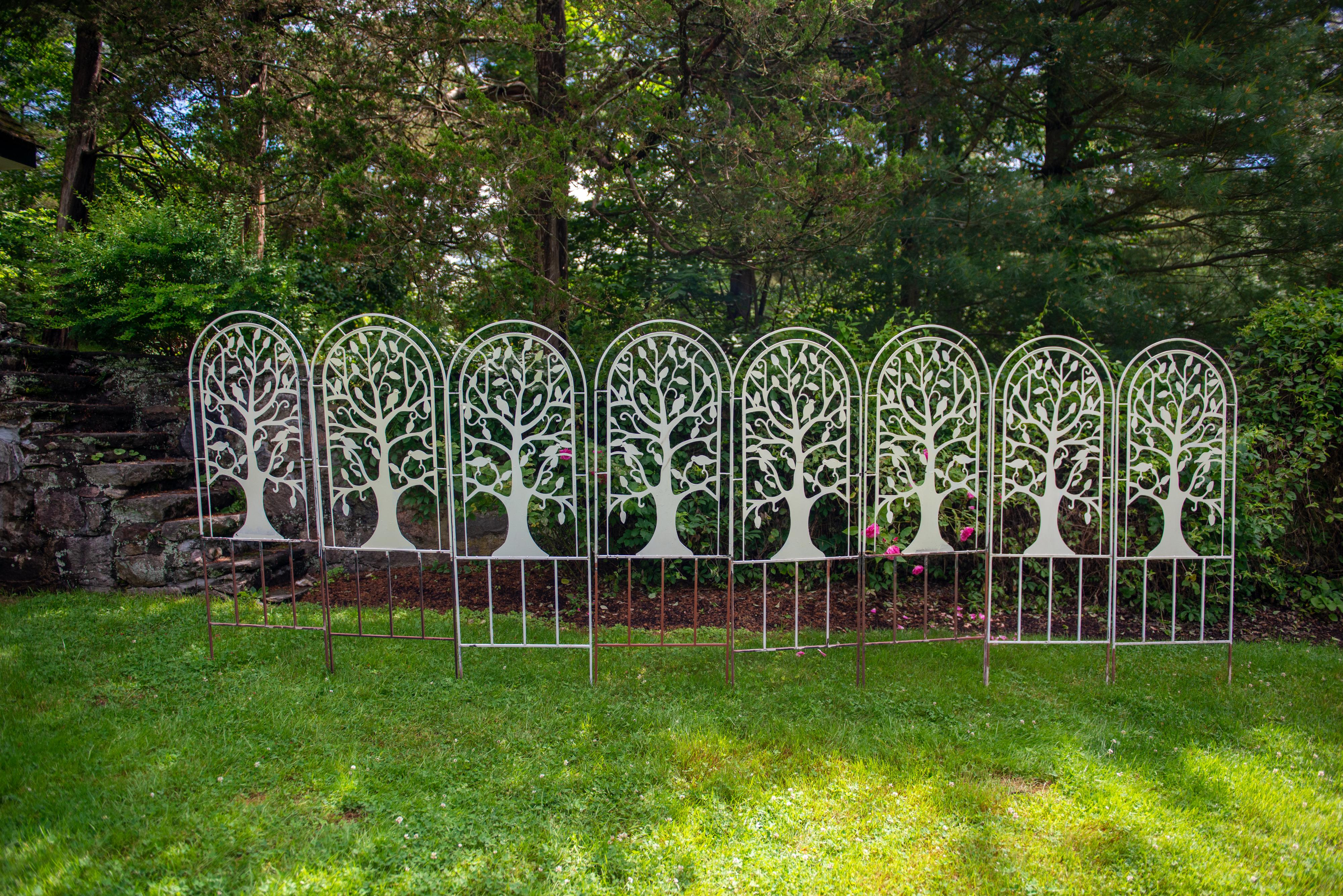 Sets of Metal Garden Tree and Bird Trellises For Sale 3