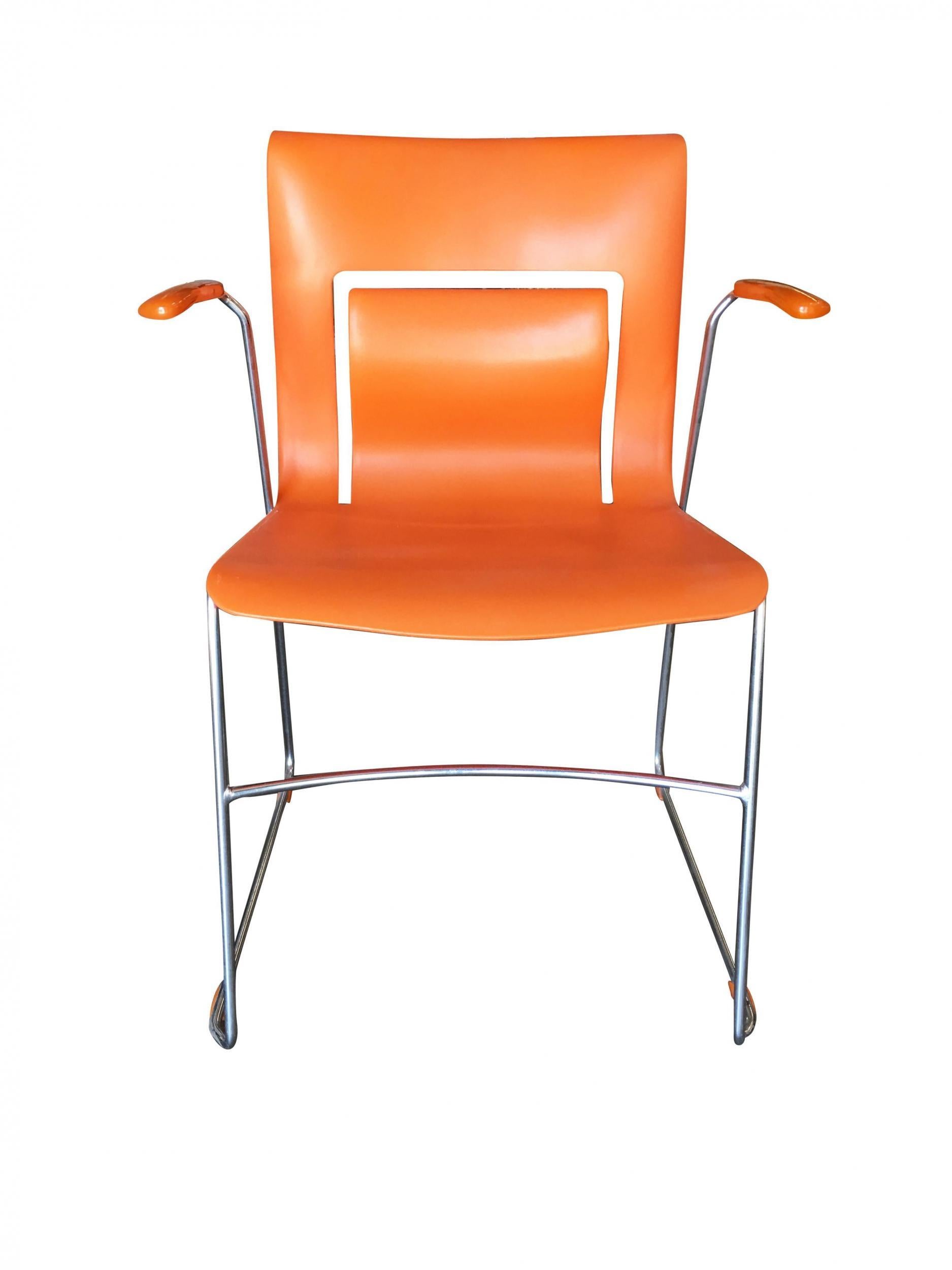 Sets, seltener Orange Stylex „Rythm“-Sessel von Sva Cvek, 5er-Set (amerikanisch) im Angebot