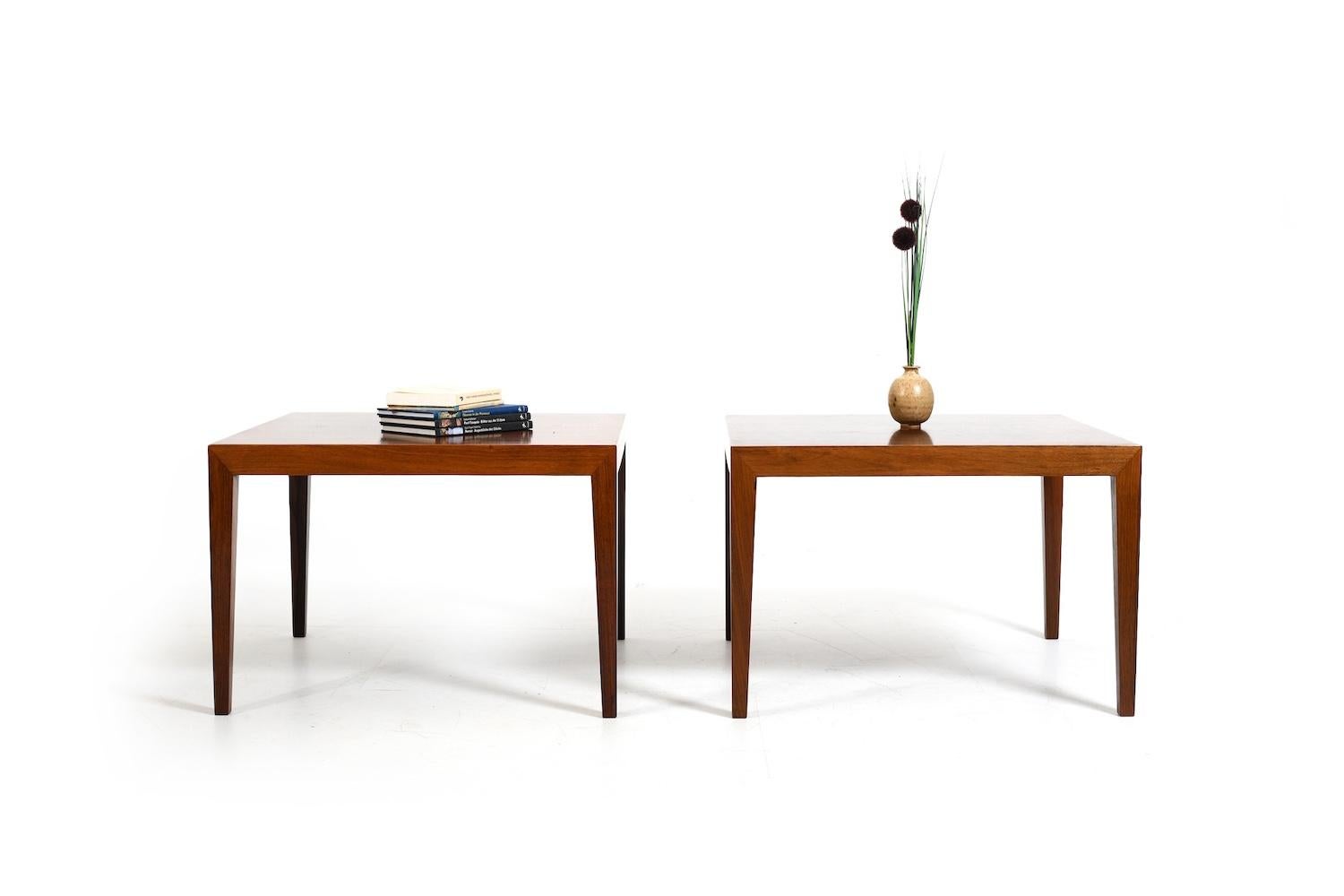 Pair of coffee tables by Severin Hansen for Haslev Møbelsnedkeri. Beautiful wood graining and color. Denmark, 1960s.
..
each: H. 50 cm / W. 74.5 / D. 74.5 cm
--
Note: we are able to arange lower shipping cost for US and Asia to zhe nearest