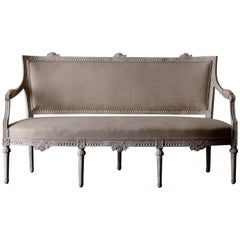 Settee Bench Gustavian Swedish 19th Century White, Sweden