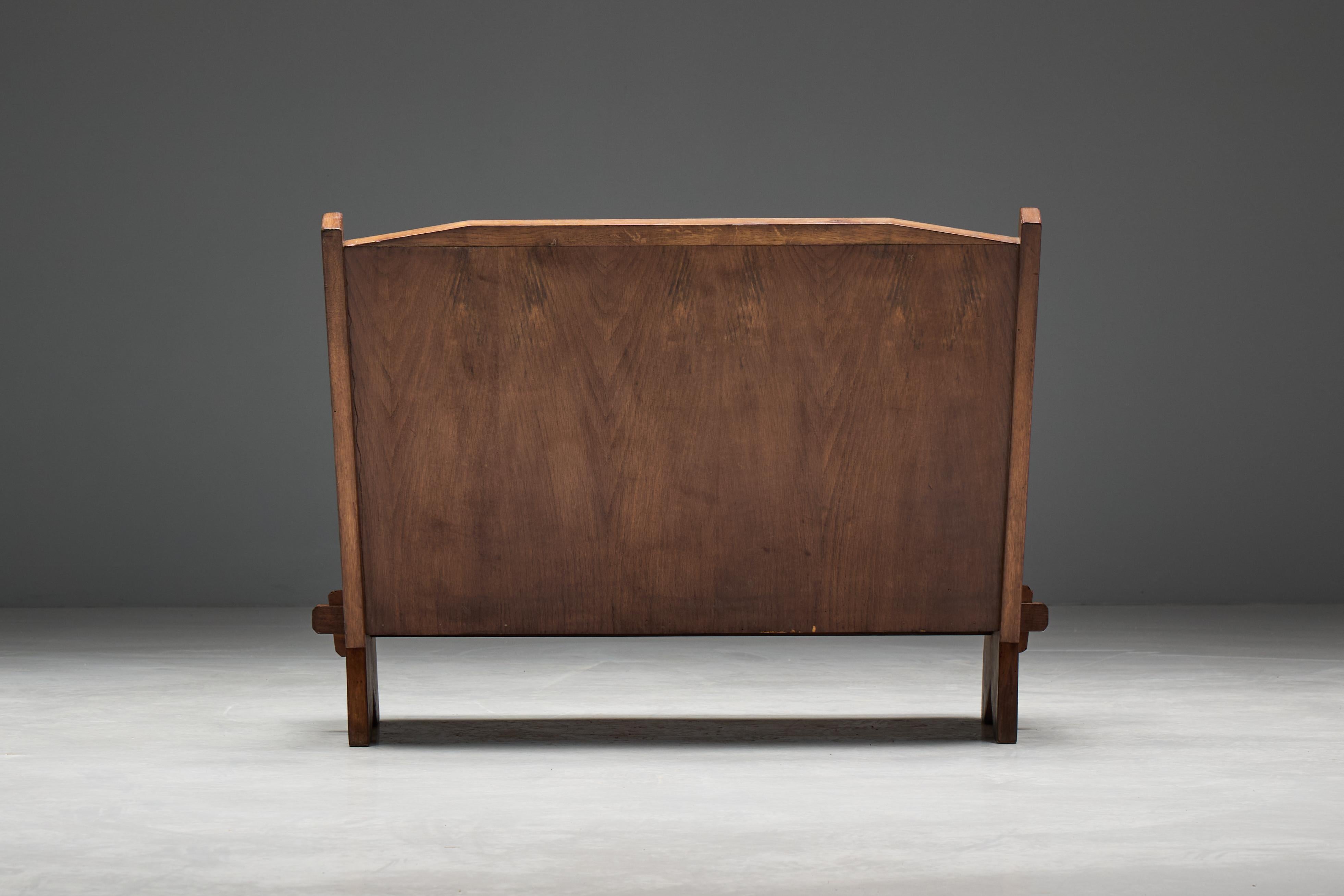 Settee en hêtre teinté, Italie, années 1940 en vente 4