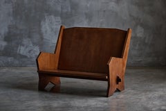 Settee aus gebeizter Buche, Italien, 1940er Jahre