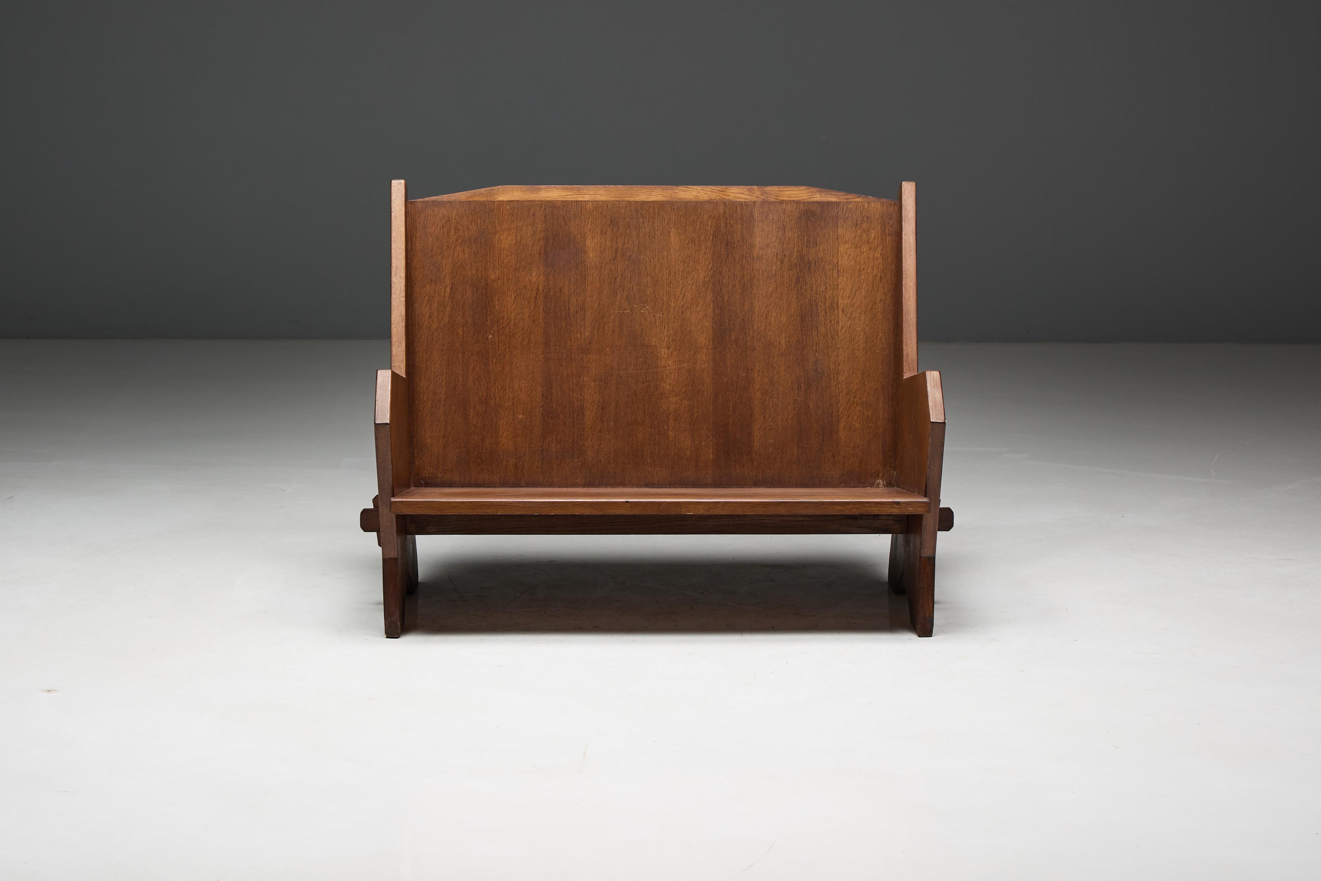 Art déco Settee en hêtre teinté, Italie, années 1940 en vente