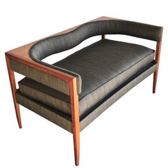 Settee or Bench by John Van Koert, Drexel, Wood and Upholstery, 1950s