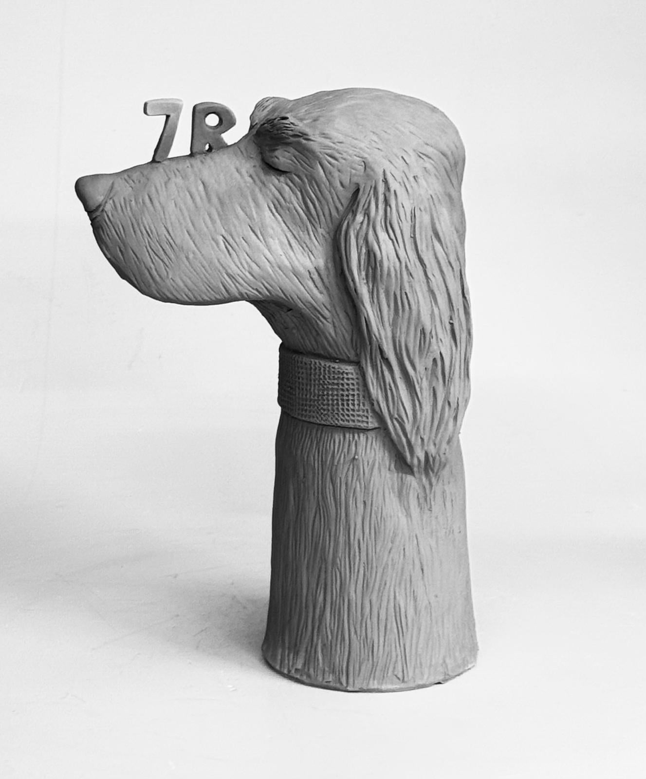 Centre de table Setter Dog en céramique dorée, fabriqué à la main en Italie, nouveau 2025 Neuf - En vente à San Miniato PI, IT