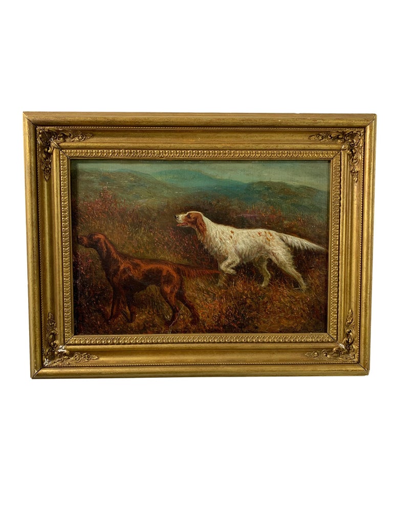 "Setters on the Yorkshire Moors" Pair of Oil Paintings by Herbert St