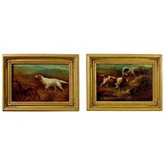 "Setters on the Yorkshire Moors" Pair of Oil Paintings by Herbert St. John Jones
