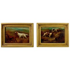 "Setters on the Yorkshire Moors" Pair of Oil Paintings by Herbert St. John Jones