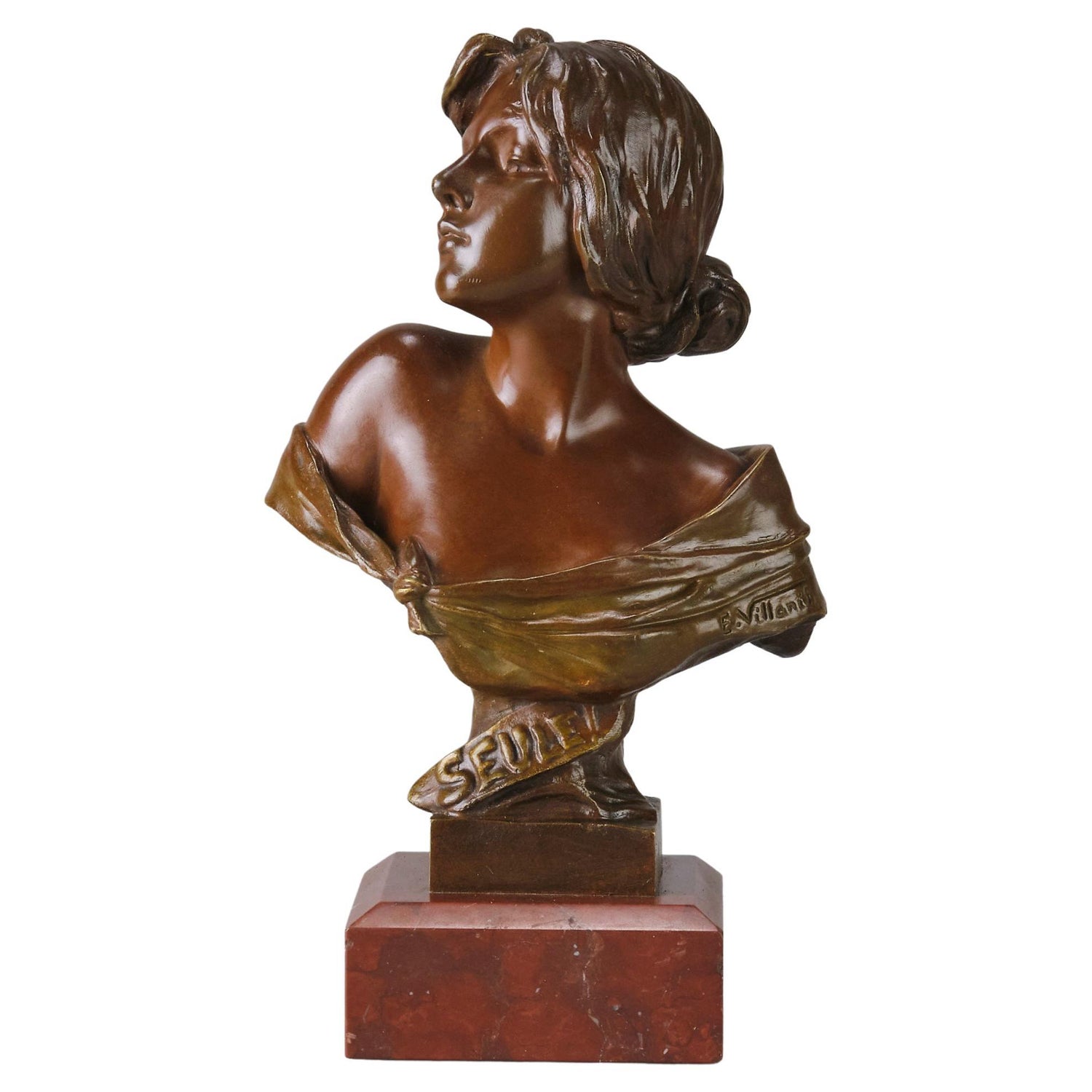 Seule Art Nouveau Bronze Bust of a Young Woman Emmanuel Villanis, France,  1900 at 1stDibs | emmanuel villanis seule, villanis seule