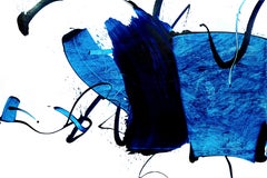 Rule of the opposite 11, Contemporary Abstract Expressionist Oil Painting Blue