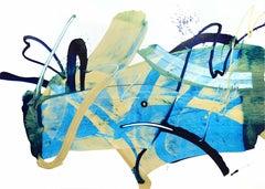 The World & I 29, Contemporary Abstract Expressionist Oil Painting Canvas Gold