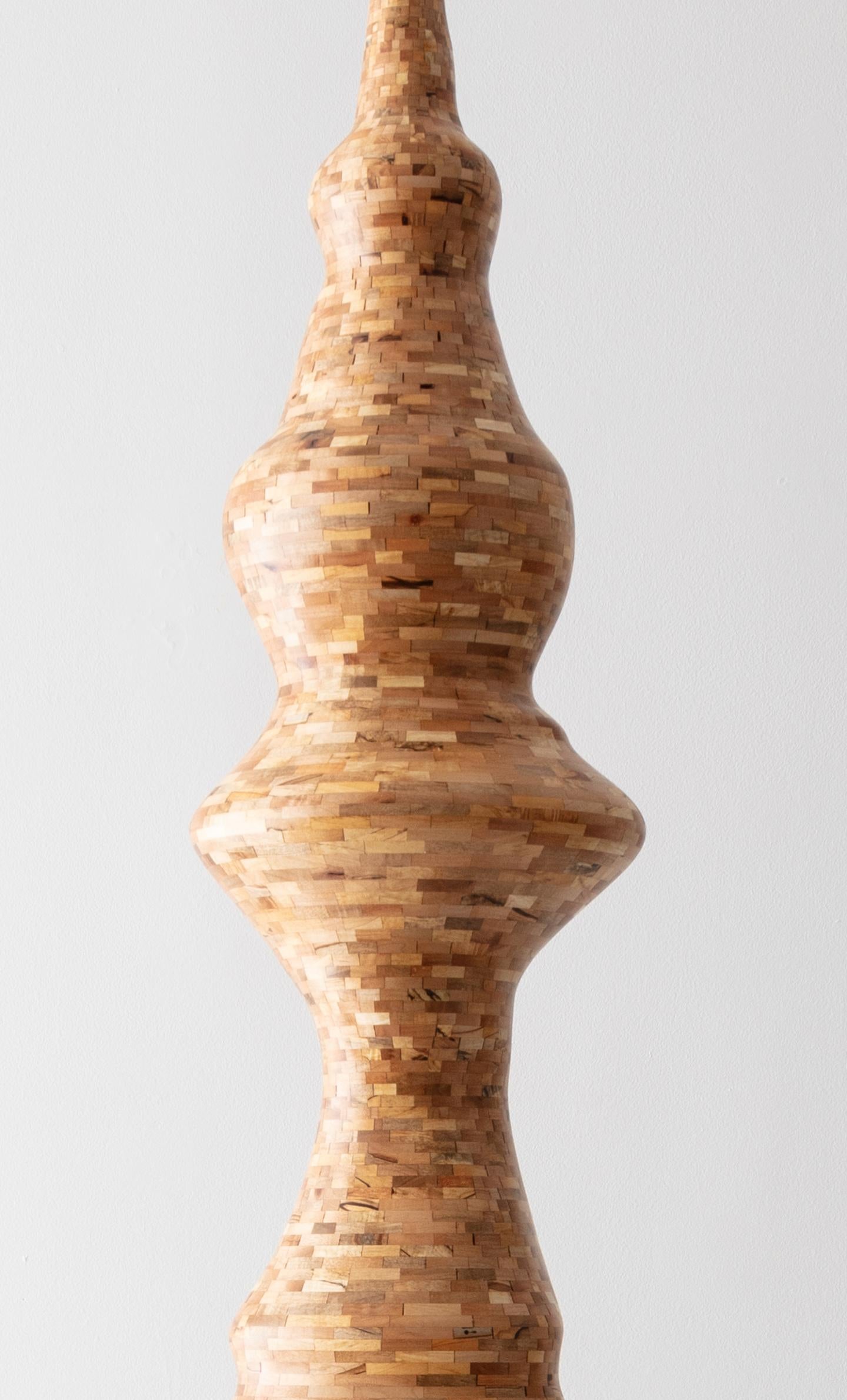 Oiled STACKED Spalted Maple Totem Sculpture by Richard Haining, Available Now