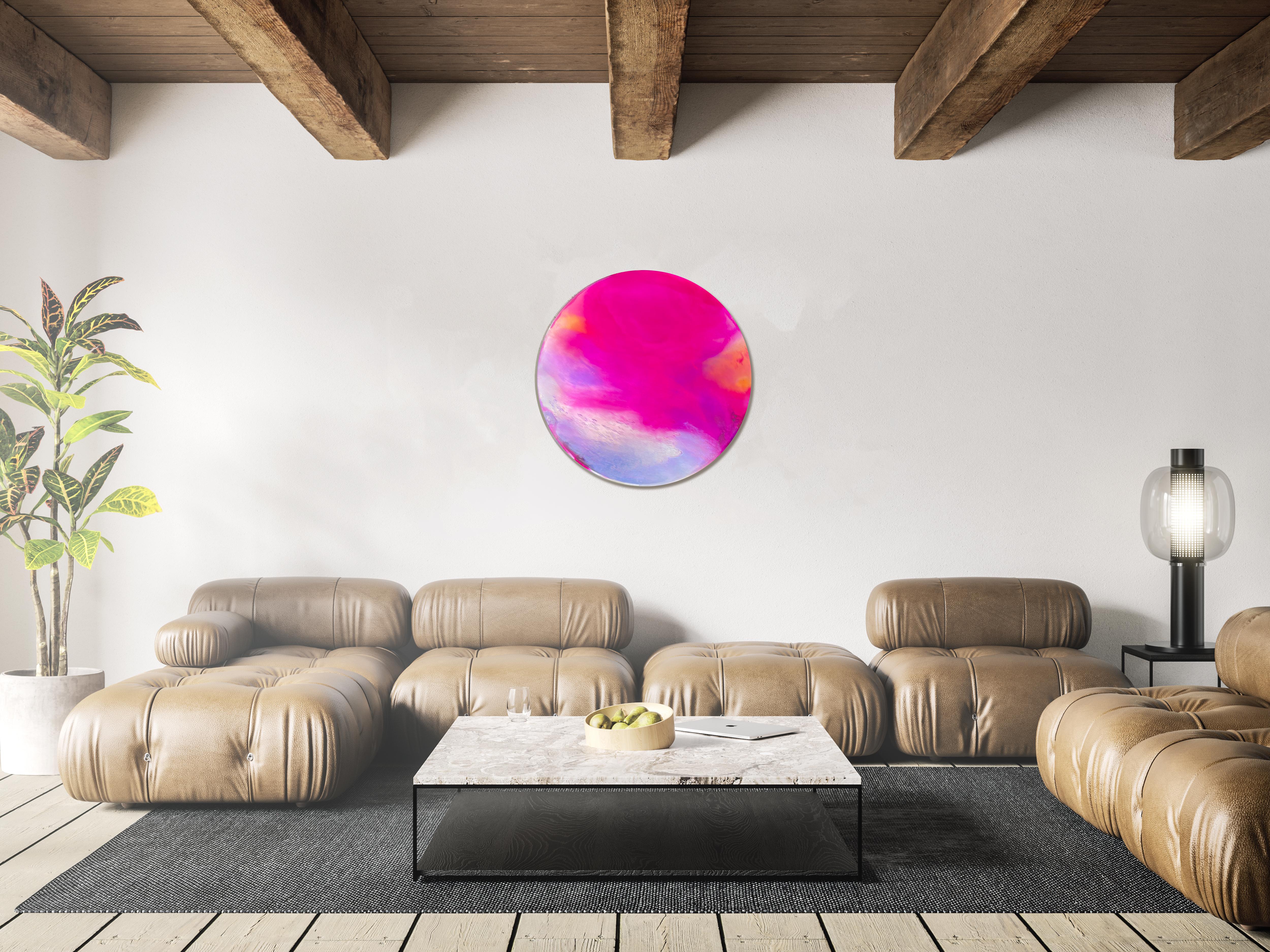 Seva Wall Decoration by Courtney Kinnare, Pink Multicolored Mirror In New Condition For Sale In New York, NY