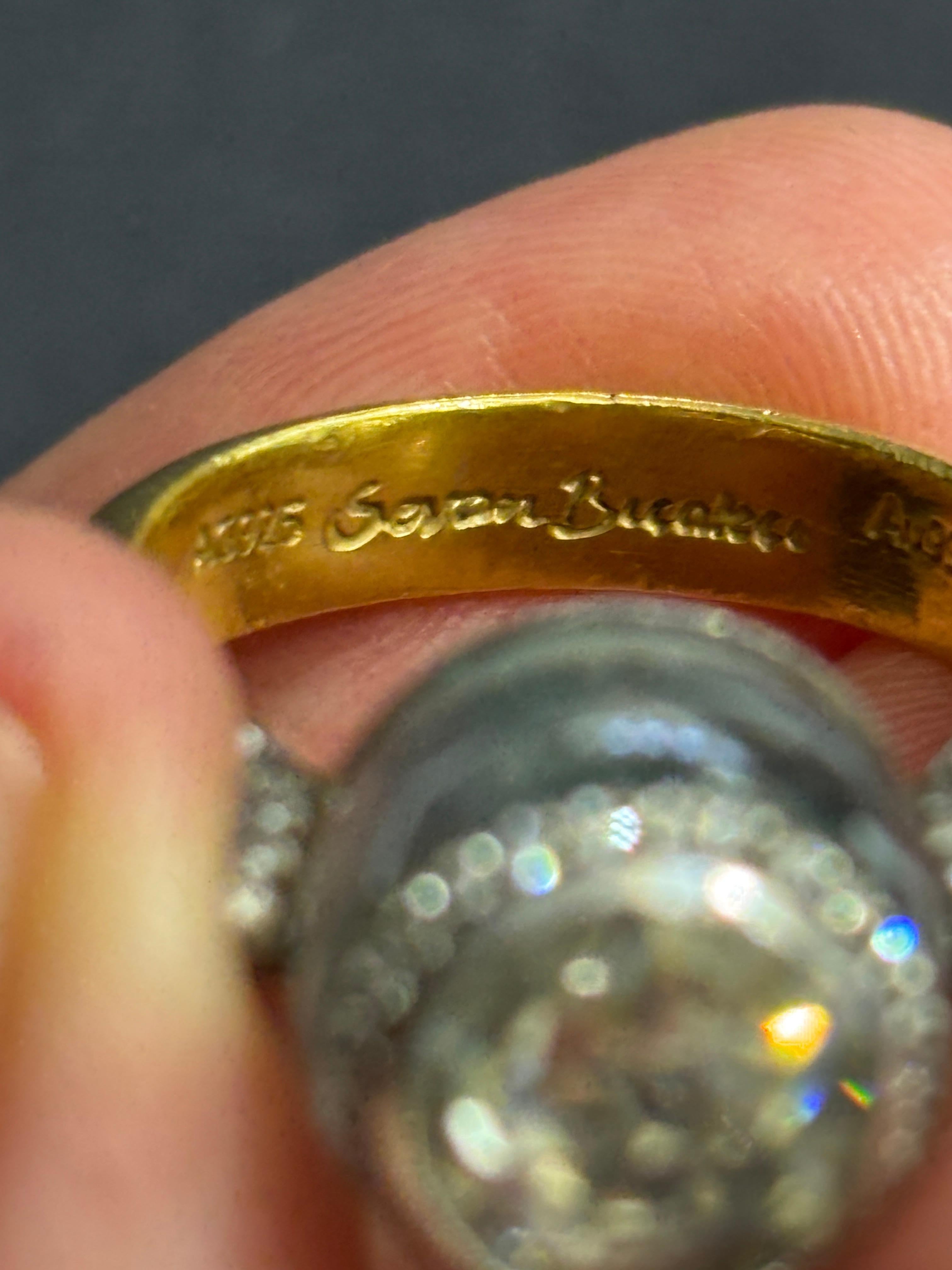 Femenino o masculino Anillo de cóctel de diamantes talla rosa Sevan Bıçakçı en venta