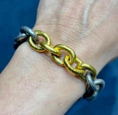 Sevan Bıçakçı silver and 24k gold link bracelet with lock