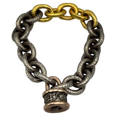 Sevan Bıçakçı silver and 24k gold link bracelet with lock