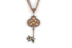 Sevan Biçakçi Carnelian and Yellow Diamonds Key Pendant Necklace