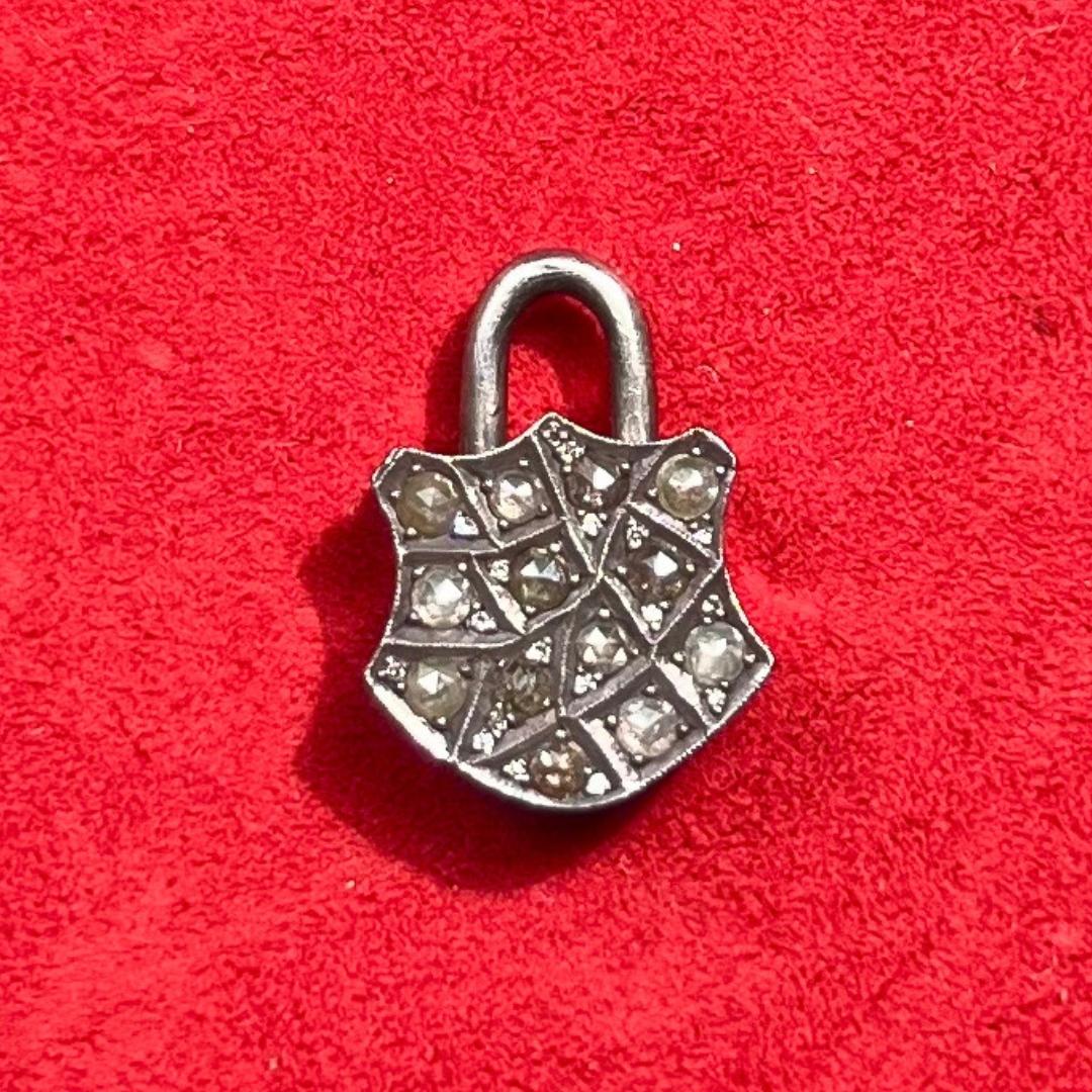 Single Cut Sevan Biçakci Diamond, 24 Karat Gold, and Sterling Silver Padlock Pendant, 2011