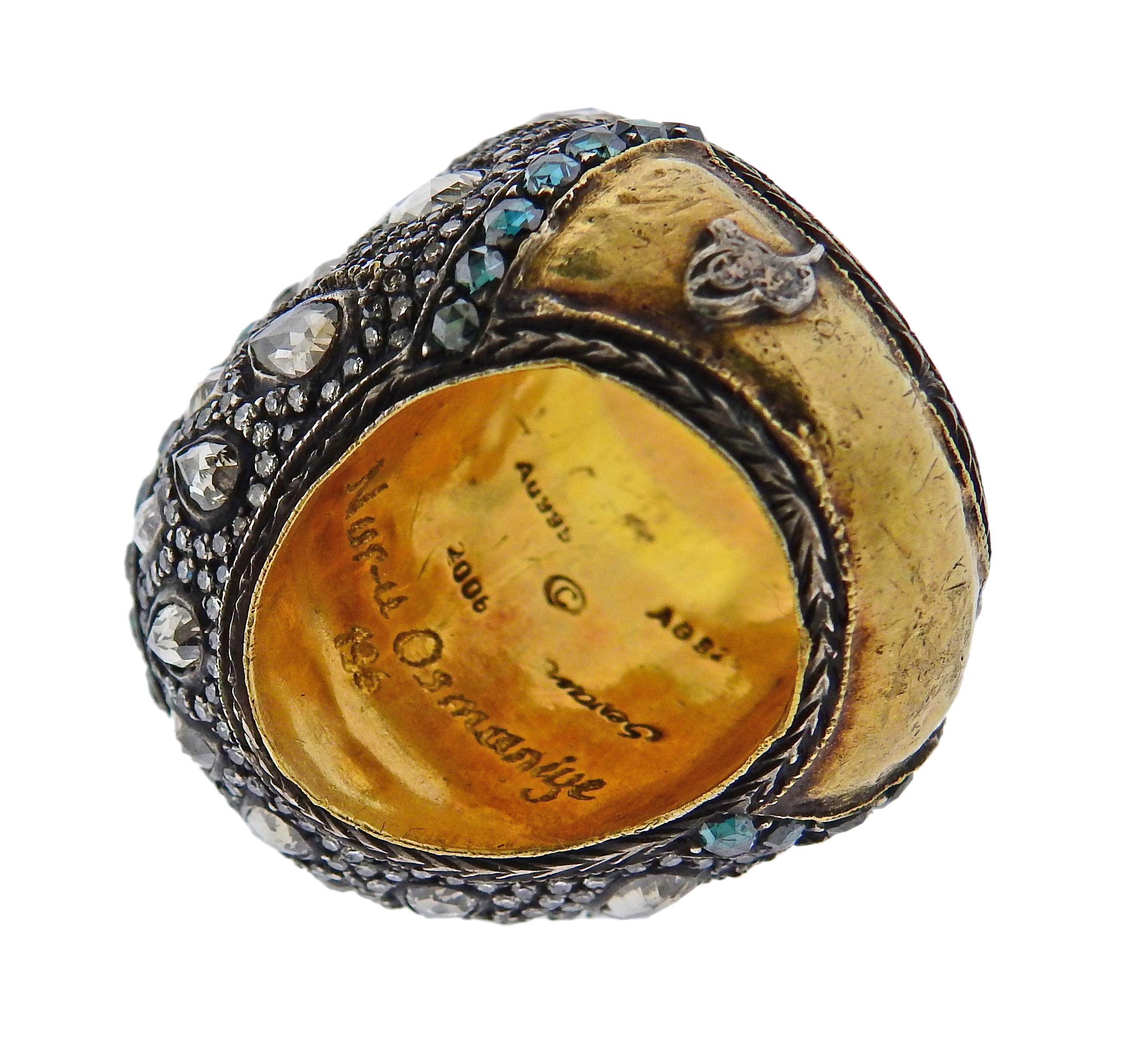 Women's or Men's Sevan Bicakci Diamond Crystal Gold Silver Ring
