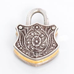 Sevan Biçakçi Pave Diamonds and Blue Sapphire Dove Padlock Pendant