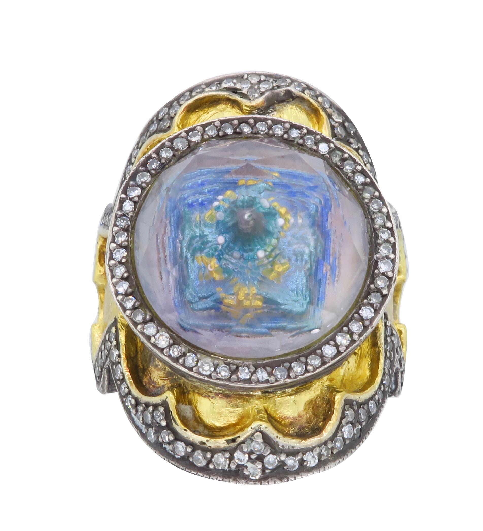Sevan Bicakci Theodora Reverse Cut Amethyst Yellow Gold Ring 3