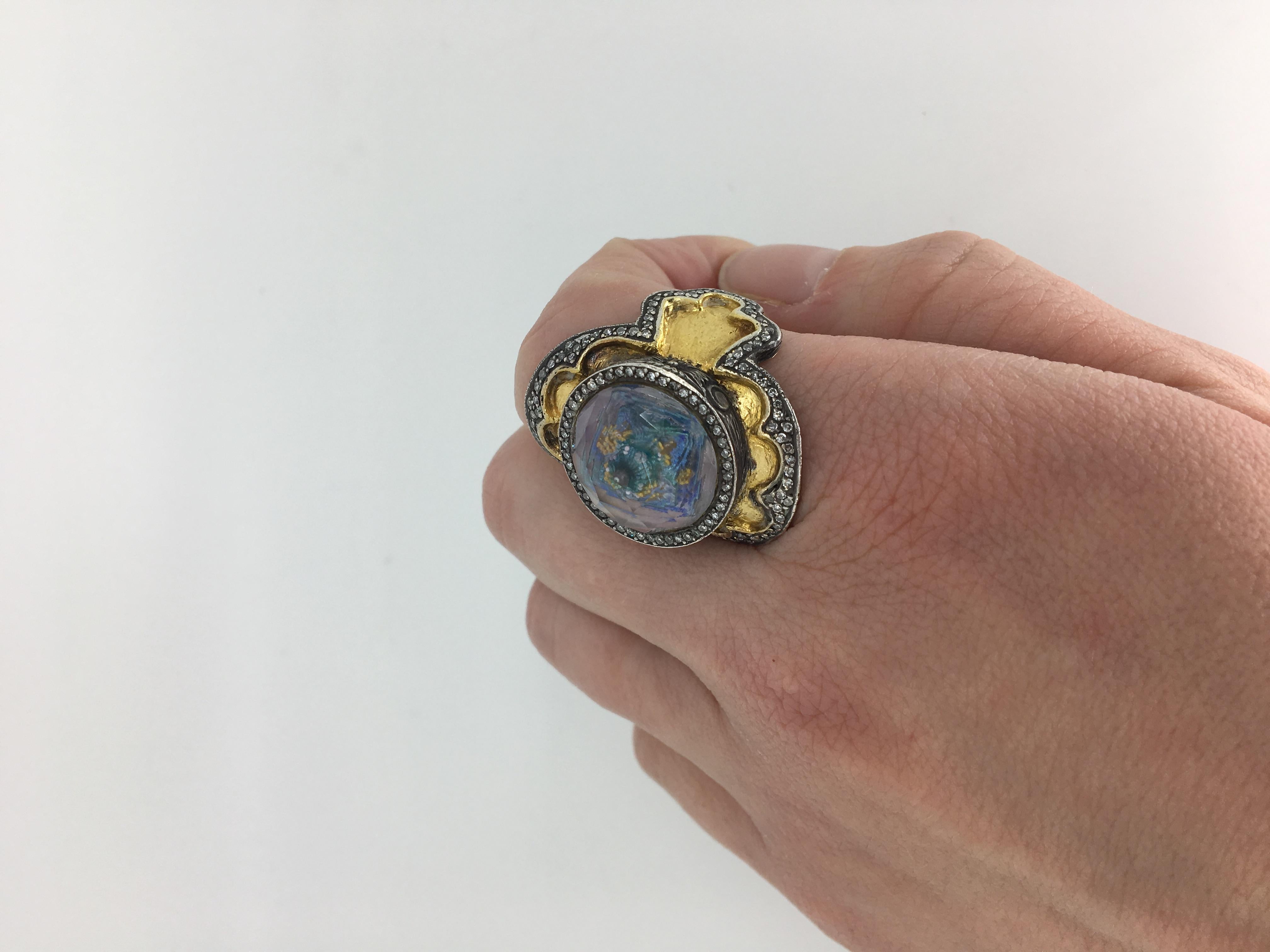 Sevan Bicakci Theodora Reverse Cut Amethyst Yellow Gold Ring In New Condition In Webster, NY