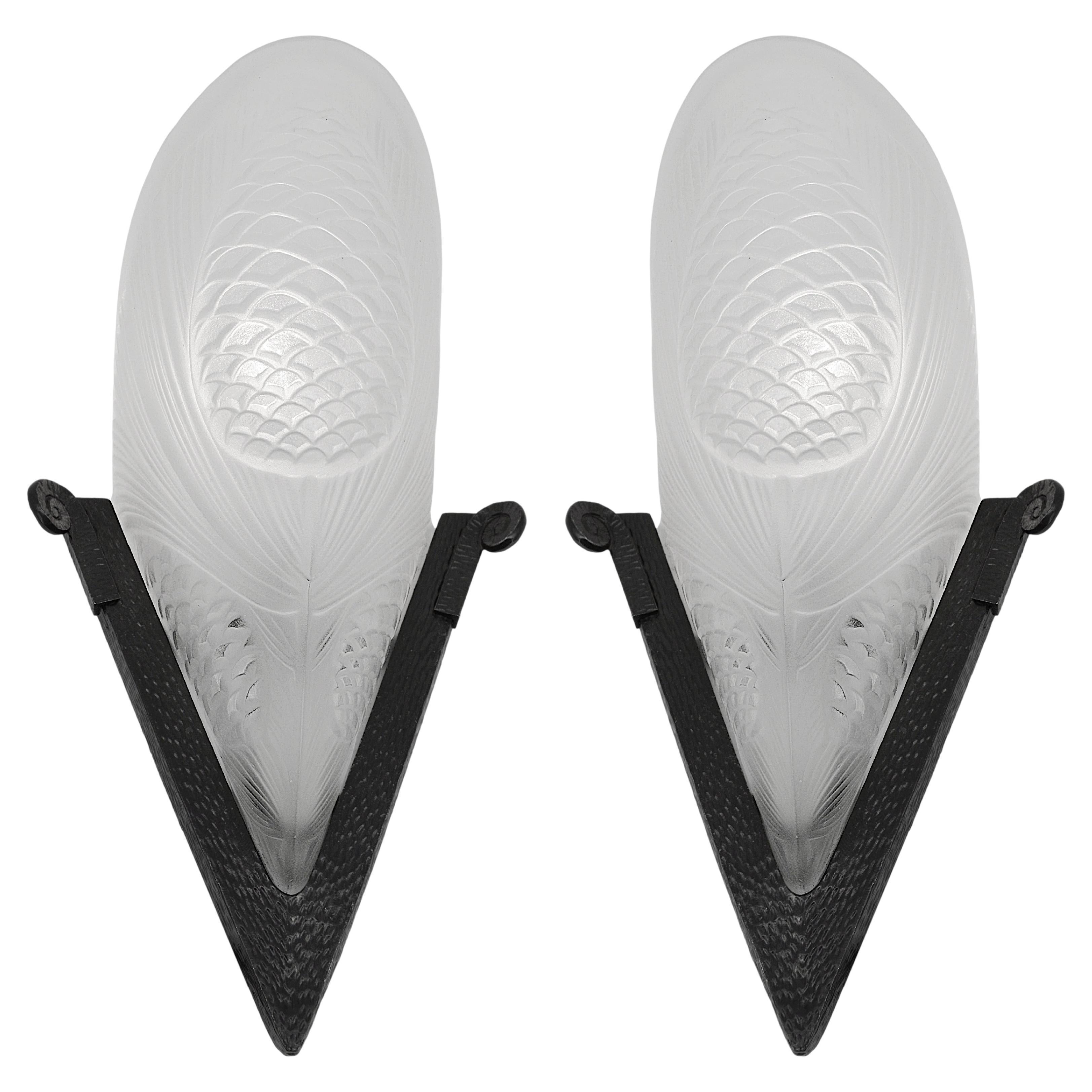 SEVB Art Deco Pair of Wall Sconces, 1921