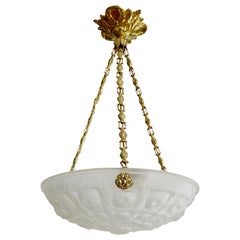 Sevb French Art Deco Pendelleuchter:: Ende 1920er Jahre
