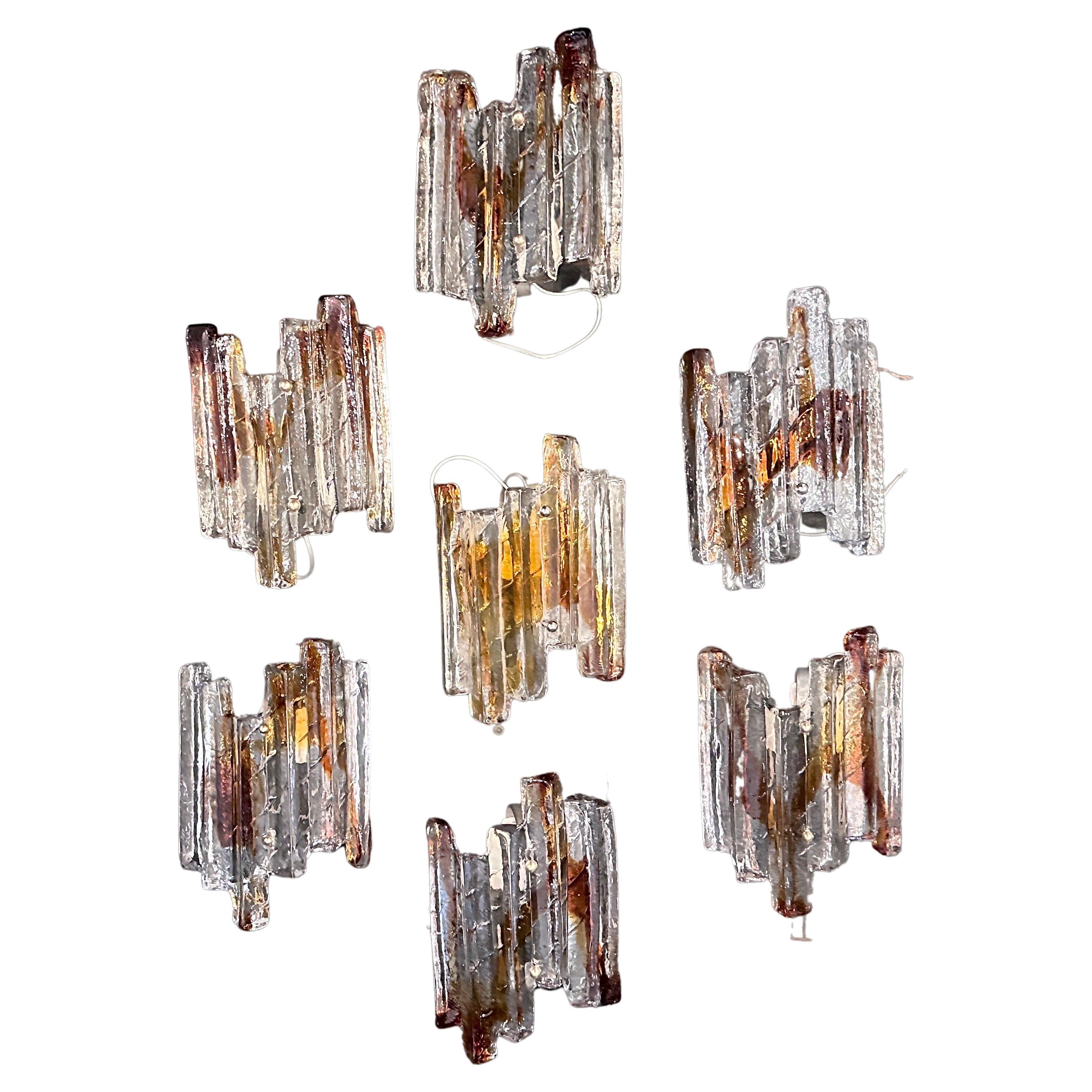 Mazzega of Italy 1970s Hand Blown Glass Sconce / Wall Light at 1stDibs - Handblown Glass Textured Wall Sconce