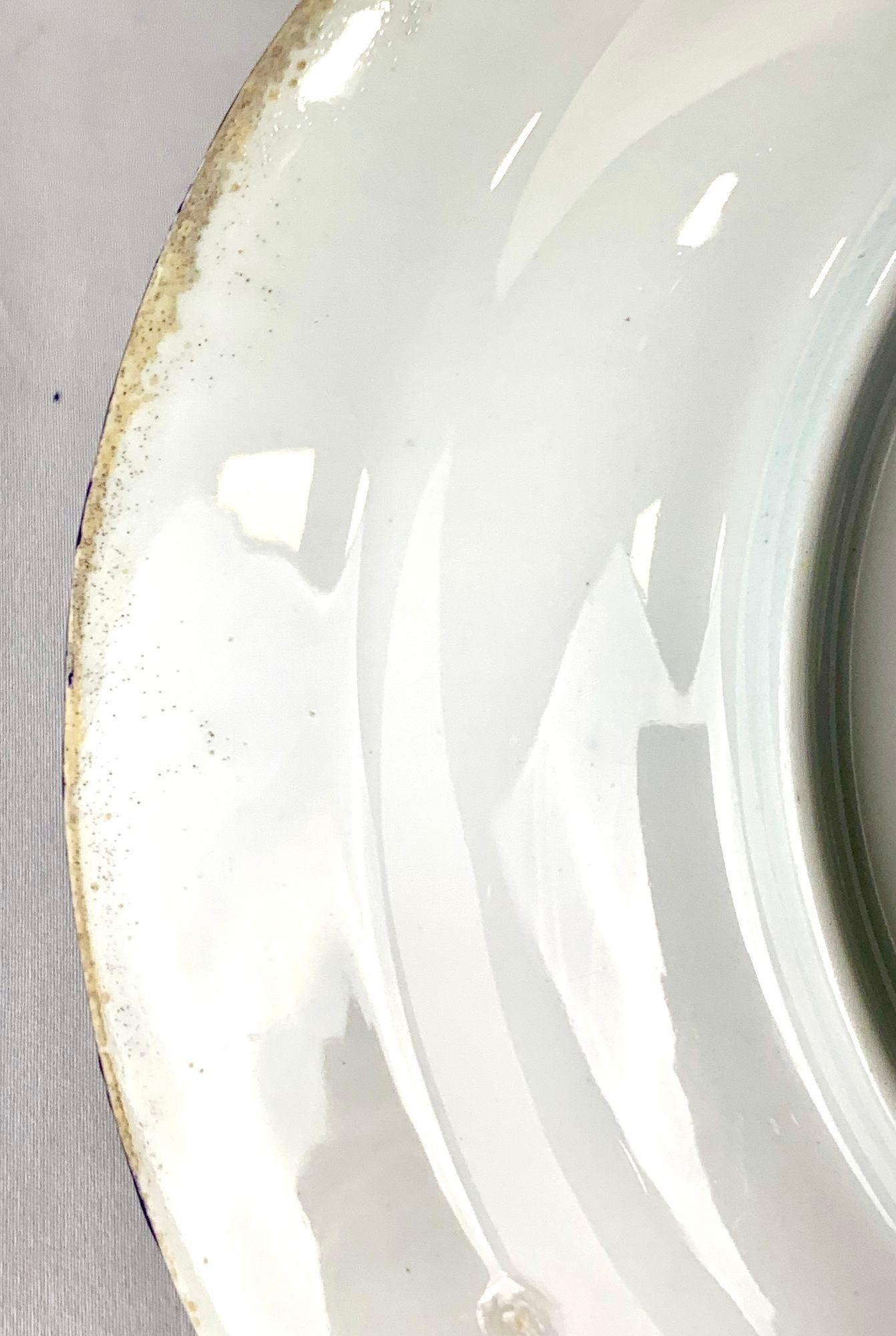 Seven Antique Blue and White Porcelain Soup Dishes Made by Derby England C-1805 For Sale 4