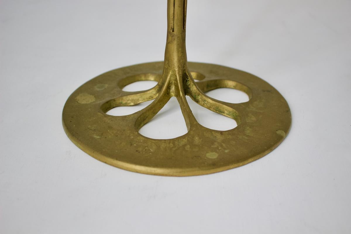Seven-Arm Brass Candlestick or Candelabra of Organic Form In Good Condition In London, GB