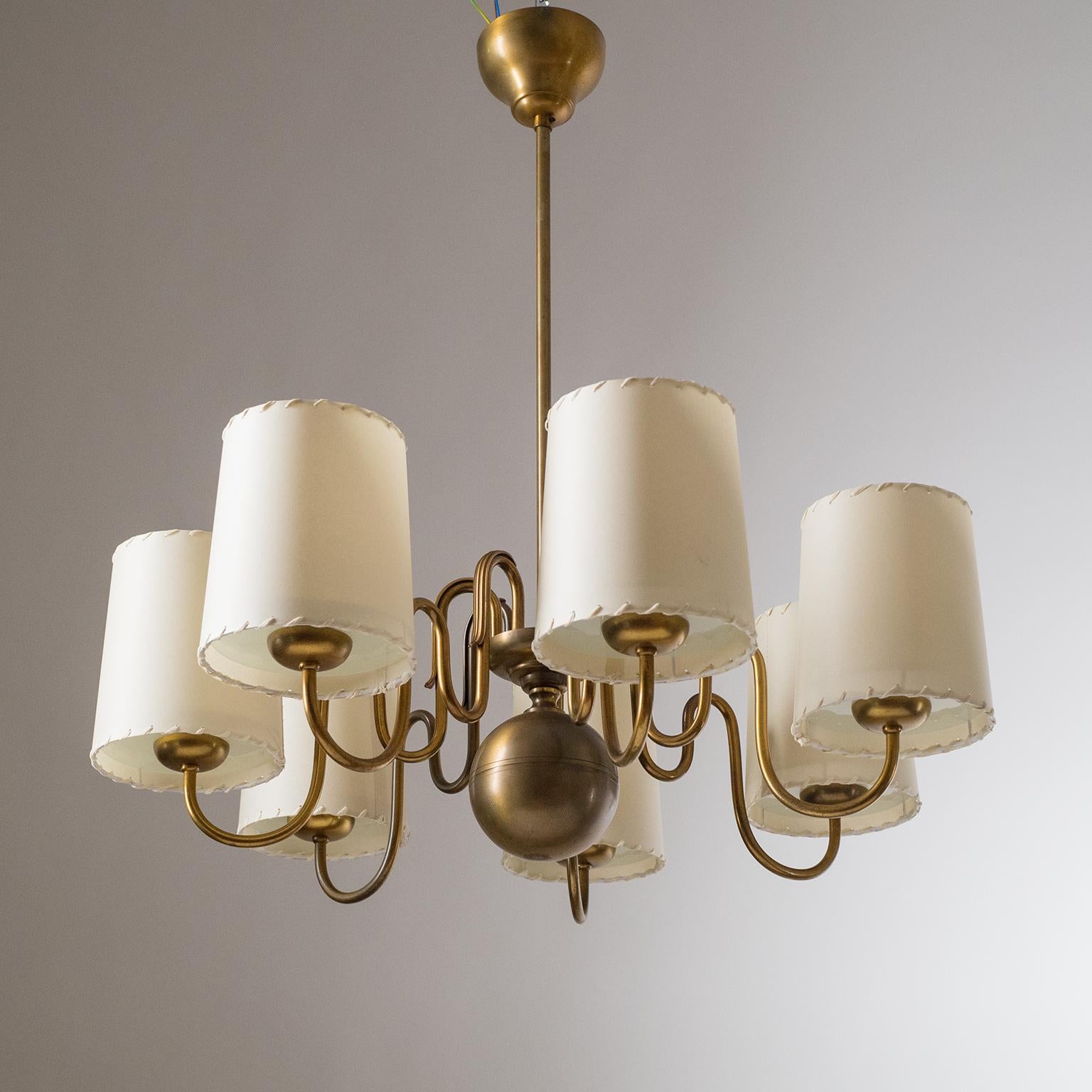 Brass Chandelier by ASEA, Sweden, 1930s In Good Condition In Vienna, AT