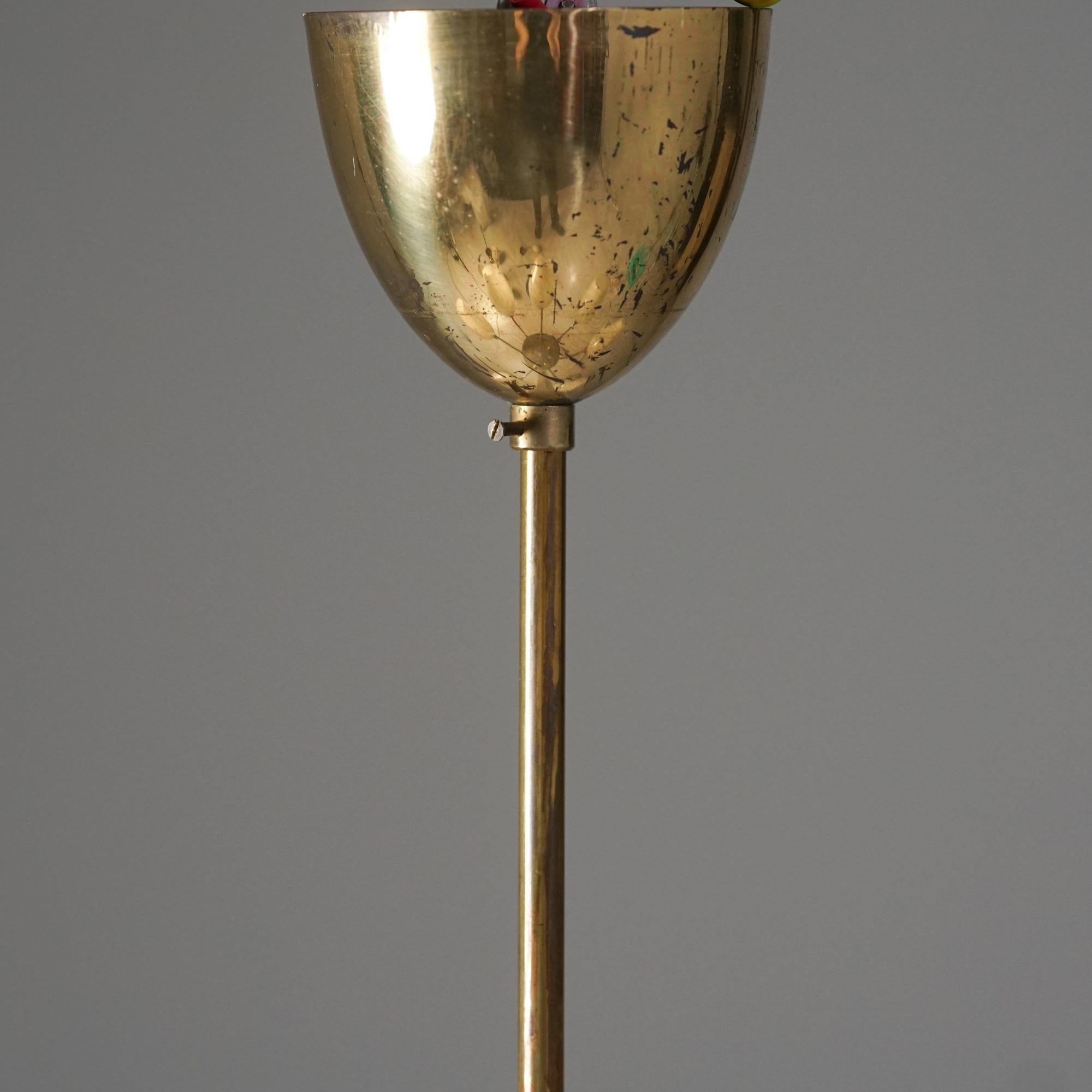 Finnish Seven Arm Chandelier, Attributed to Itsu, Finland, 1950s For Sale