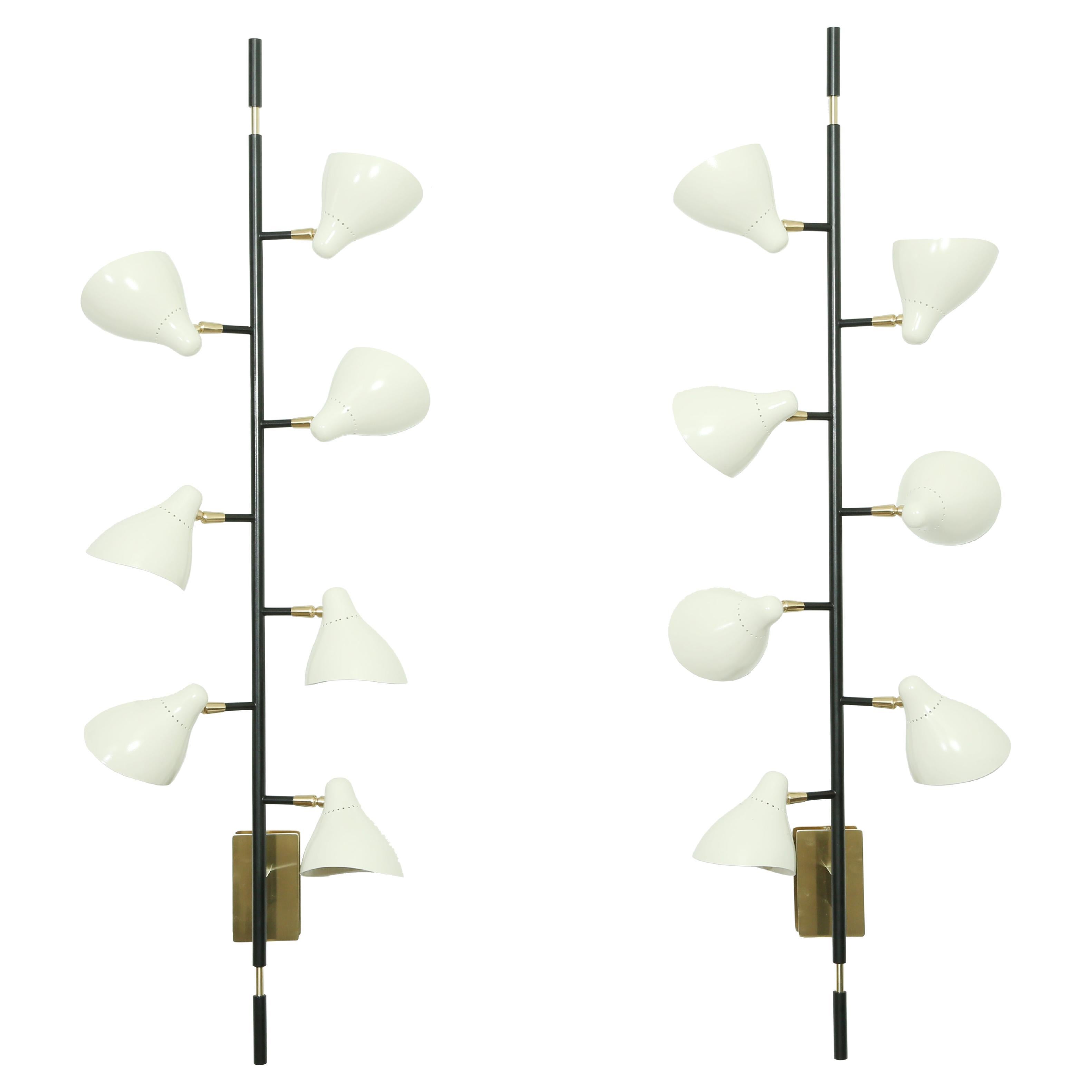  Pair of  Rotating Cups Wall Light Sconces, in Stock For Sale