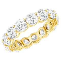 Seven Carat Round Diamond 14K Gold Eternity Band Ring