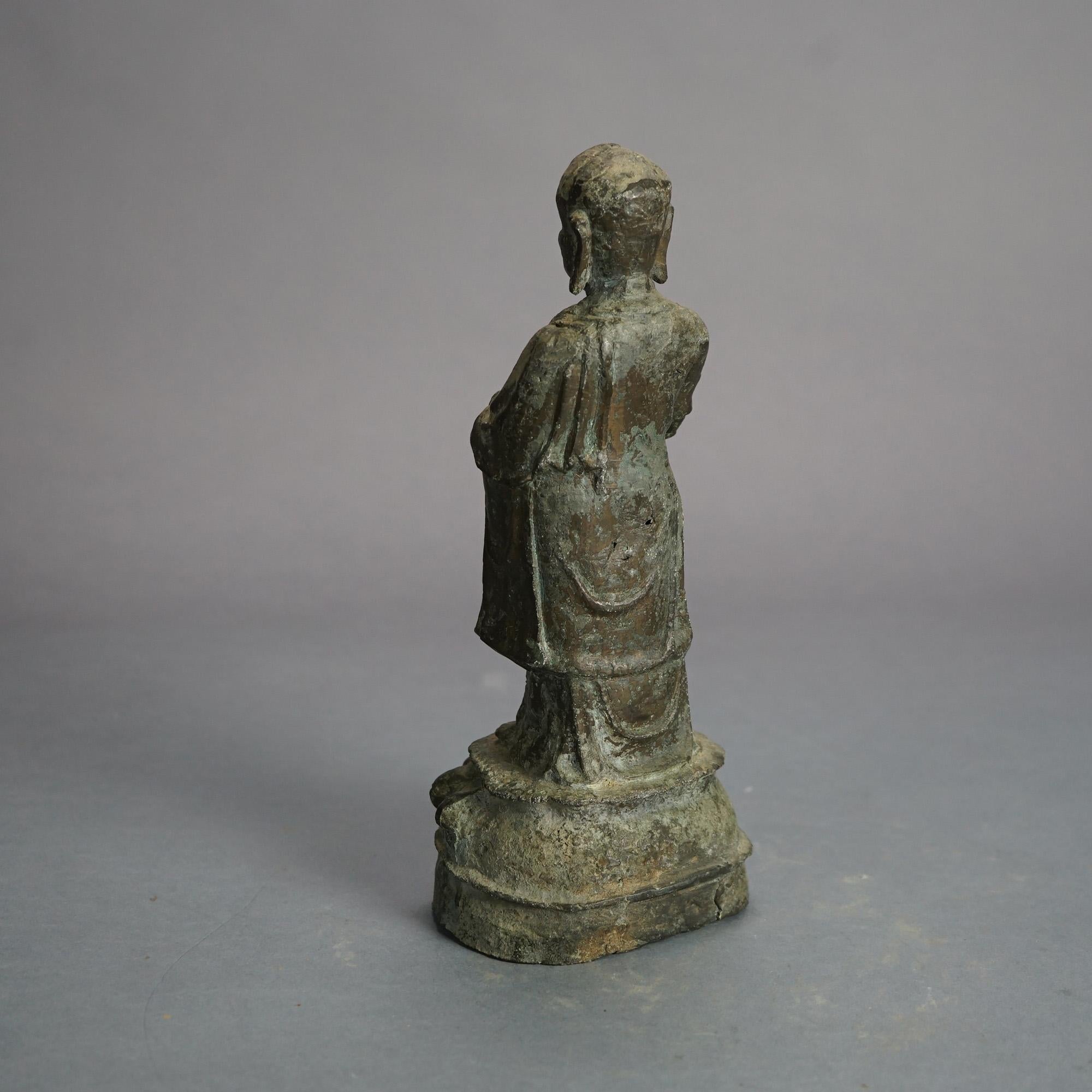 Sieben chinesische antike Artikel aus Bronzeguss aus dem 19. Jahrhundert im Zustand „Gut“ im Angebot in Big Flats, NY