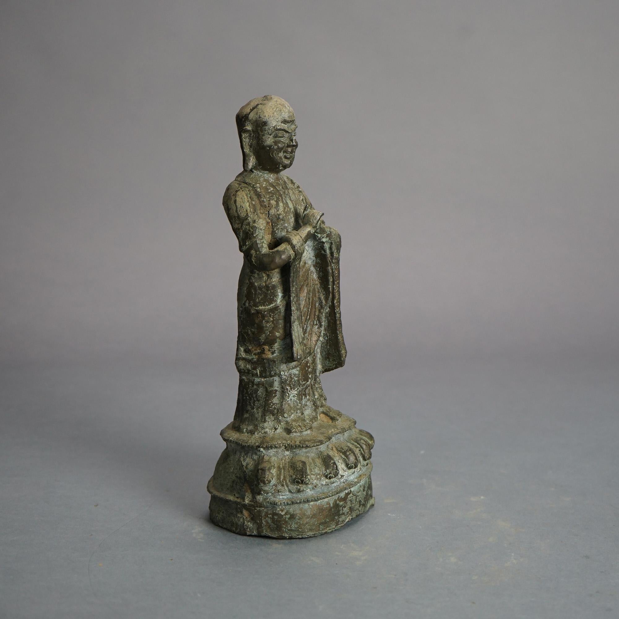 Sieben chinesische antike Artikel aus Bronzeguss aus dem 19. Jahrhundert im Angebot 1