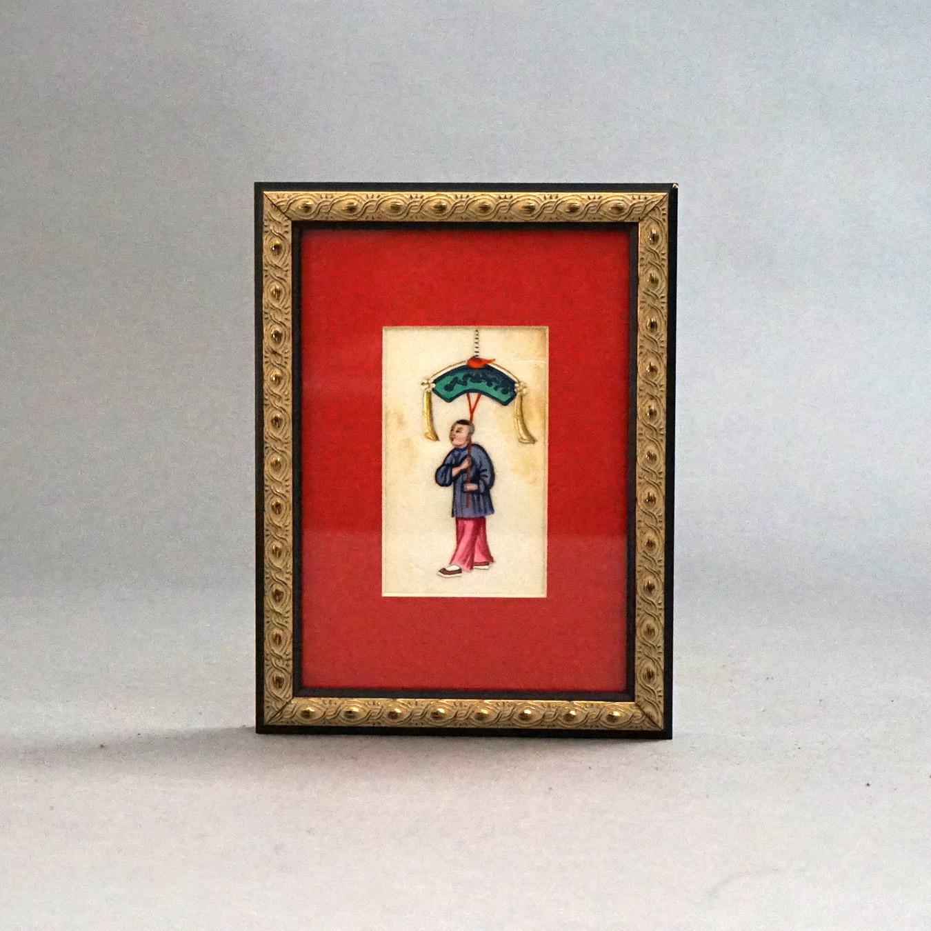 Seven Chinese Miniature Figural Paintings on Silk, Framed, 20thC

Measures- Boars: 8''H x 6''W x 1''D; All Others: 8''H x 6''W x 1''D