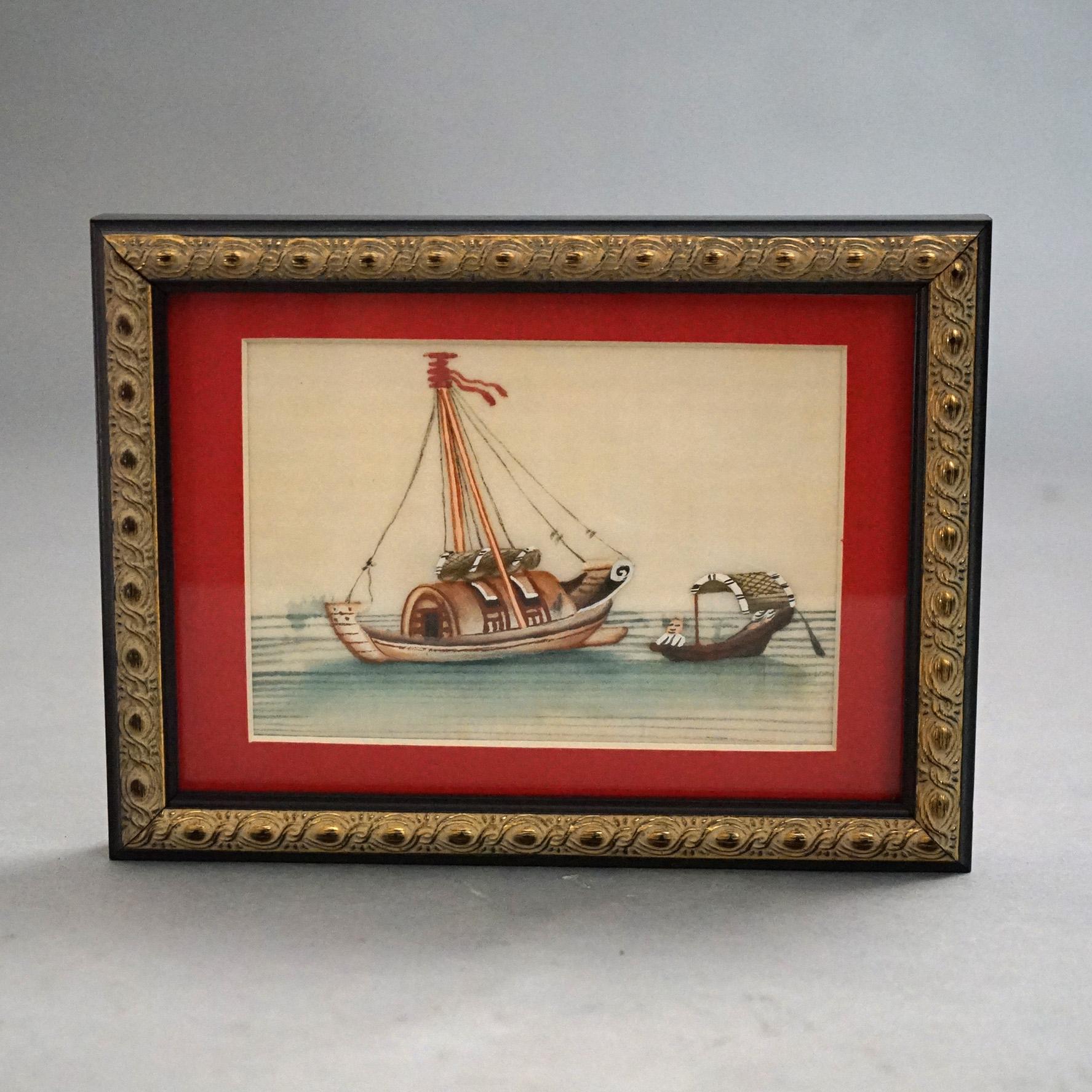 20th Century Seven Chinese Miniature Figural Paintings on Silk, Framed, 20thC For Sale