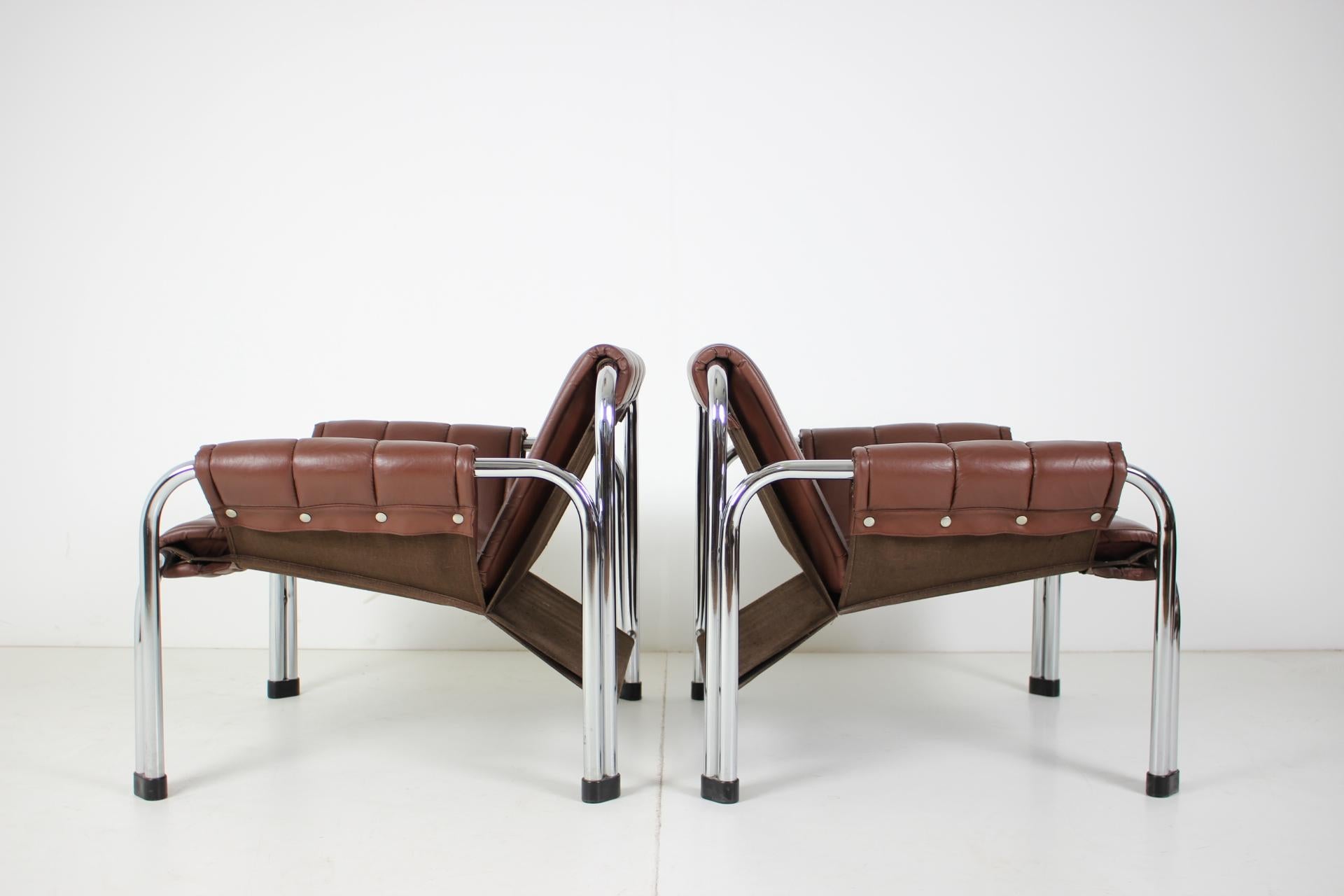 Seven Chrome Armchair Designed by Viliam Chlebo, Czechoslovakia In Good Condition In Praha, CZ