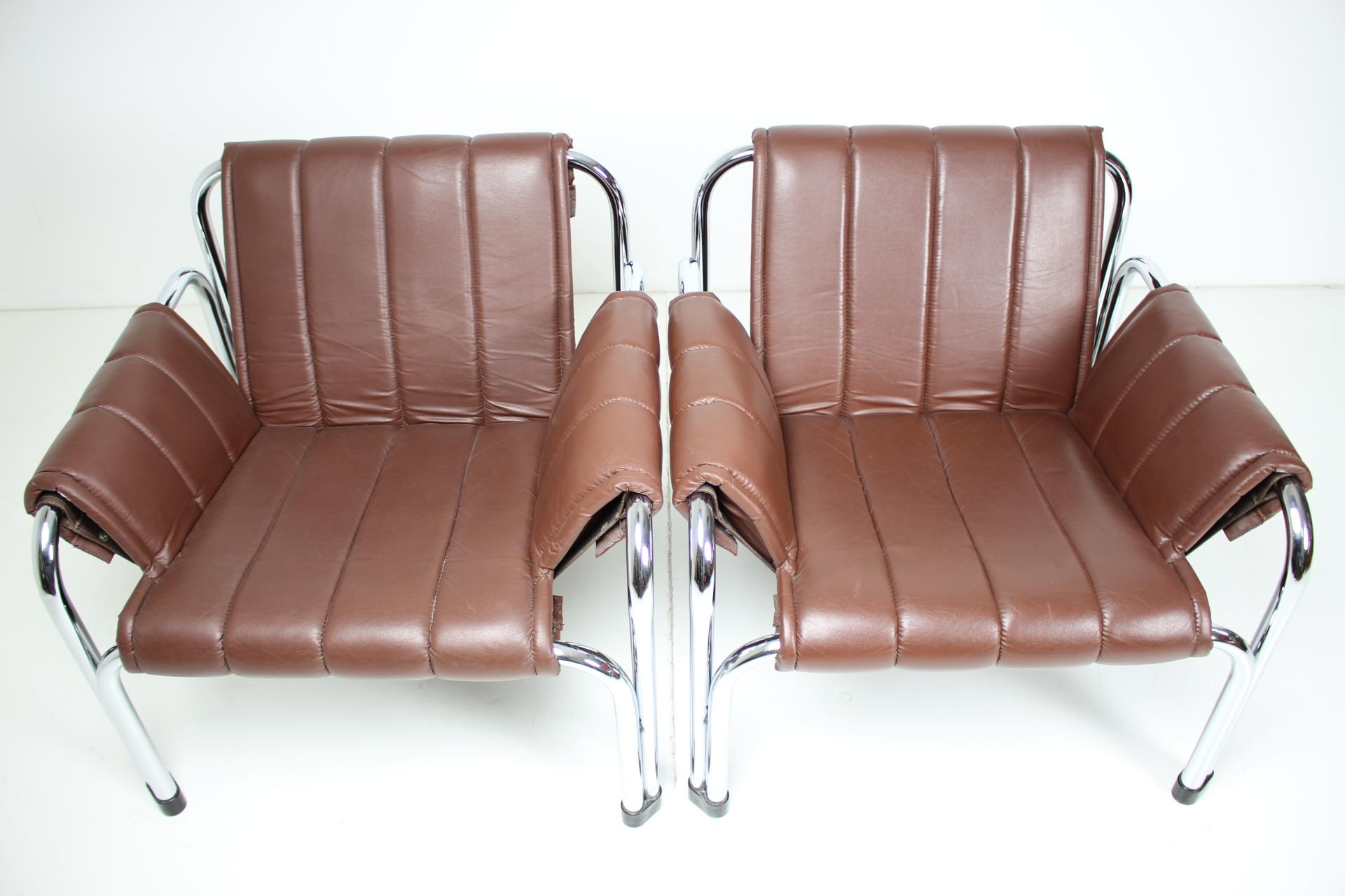 Seven Chrome Armchair Designed by Viliam Chlebo, Czechoslovakia 4